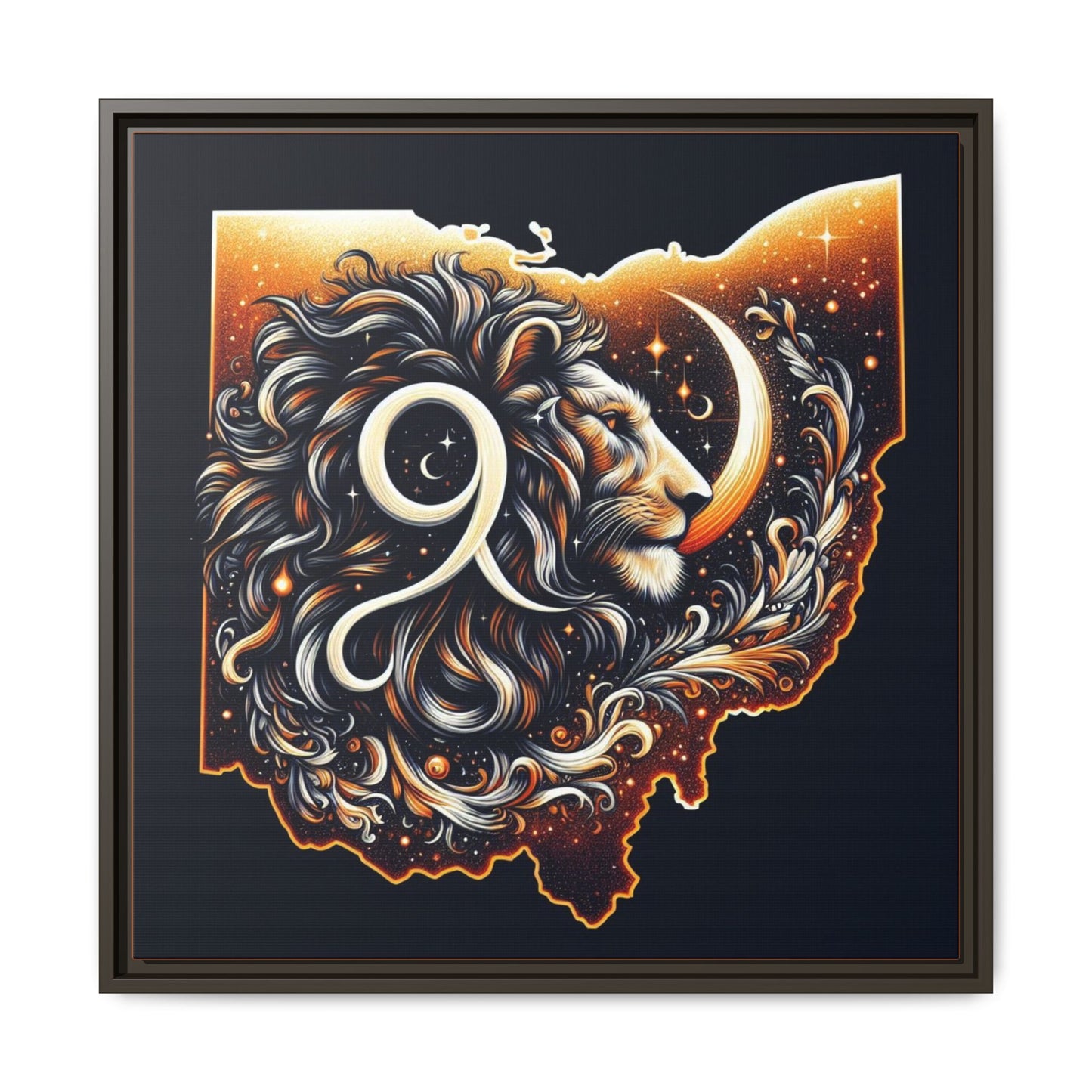 Ohio Leo Zodiac Print Matte Canvas, Framed (Multi-color)