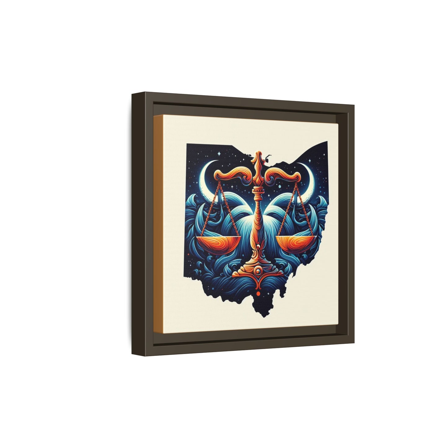 Framed Ohio Balance Artwork - Multi-Color Matte Canvas