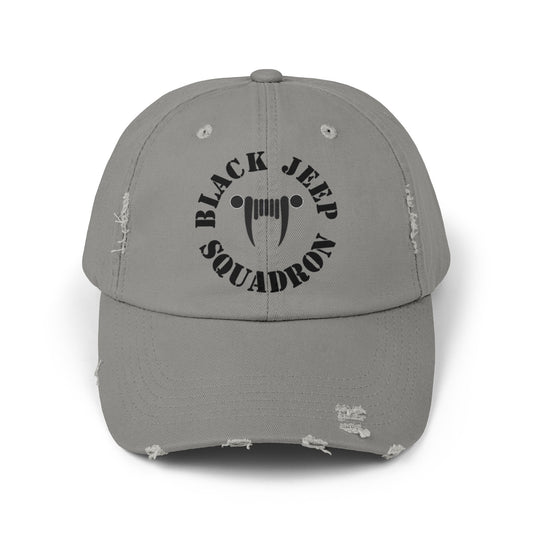 Black Jeep Squadron Unisex Distressed Cap
