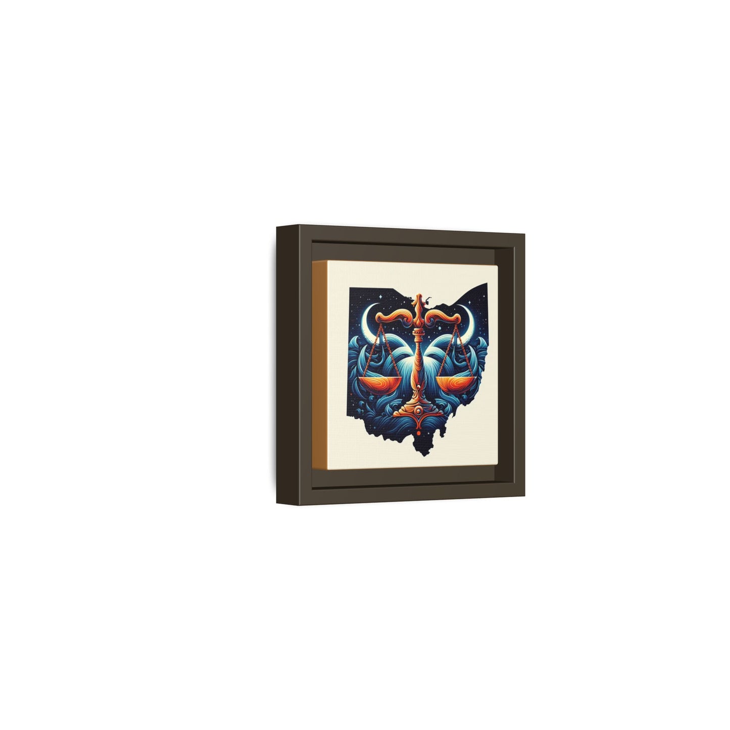 Framed Ohio Balance Artwork - Multi-Color Matte Canvas