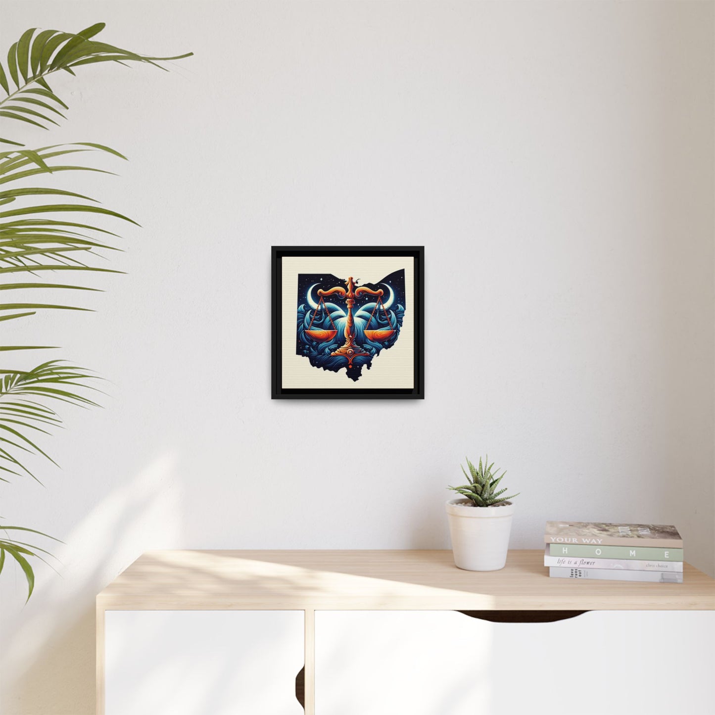Framed Ohio Balance Artwork - Multi-Color Matte Canvas