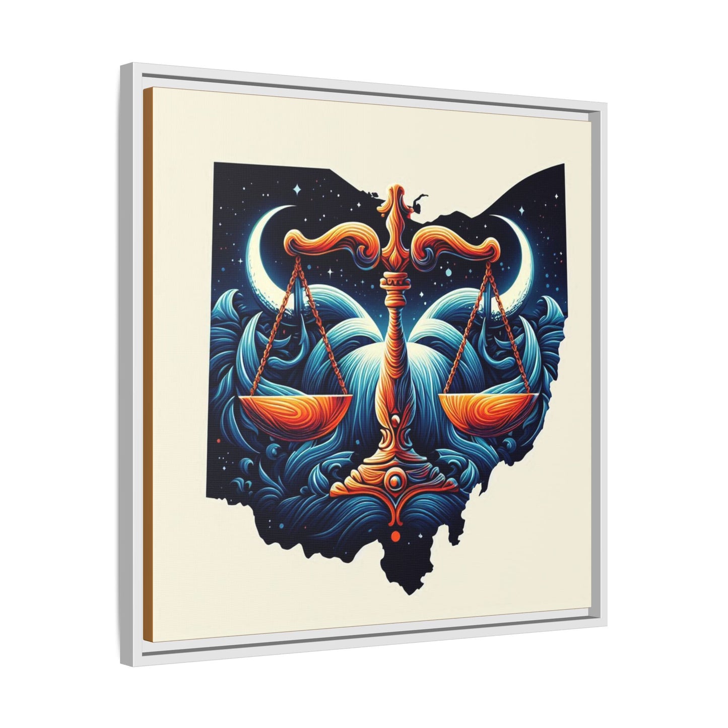 Framed Ohio Balance Artwork - Multi-Color Matte Canvas