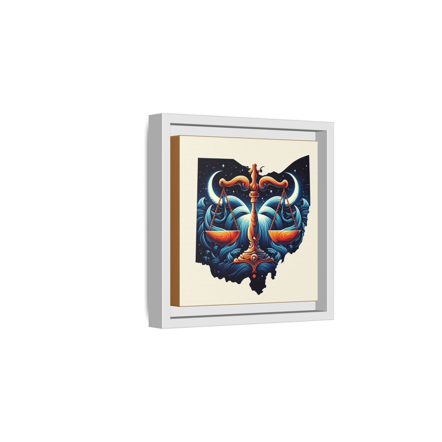 Framed Ohio Balance Artwork - Multi-Color Matte Canvas
