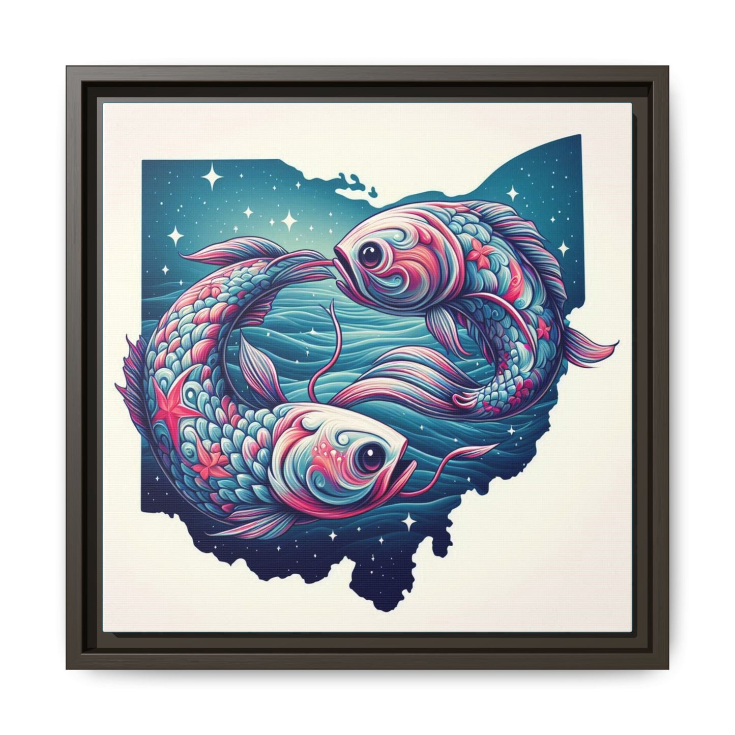 Vibrant Koi Fish Canvas Print - Framed Ohio Art