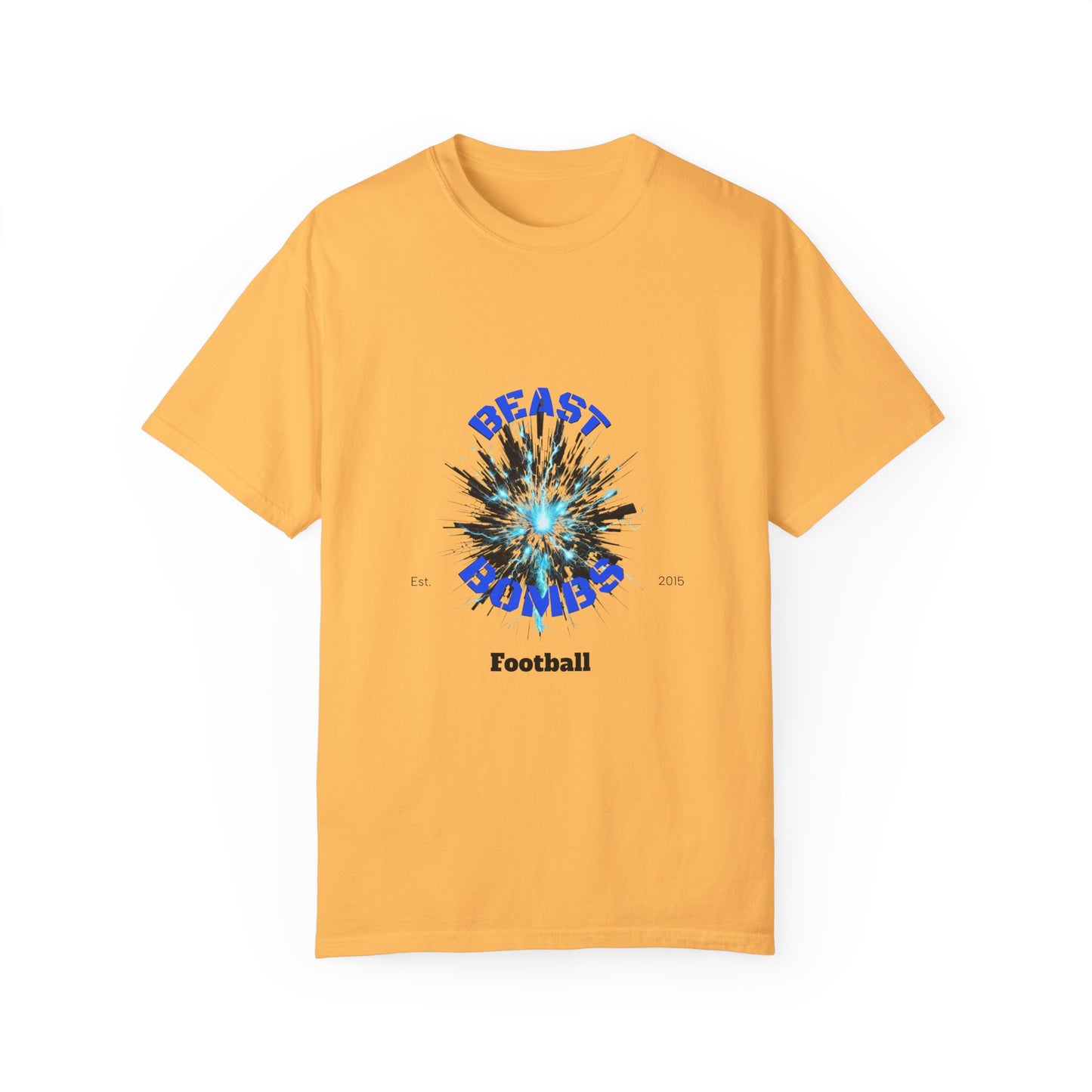 Beast Bombs Unisex Garment-Dyed Football T-Shirt – Bold Graphic Tee for Sports Fans