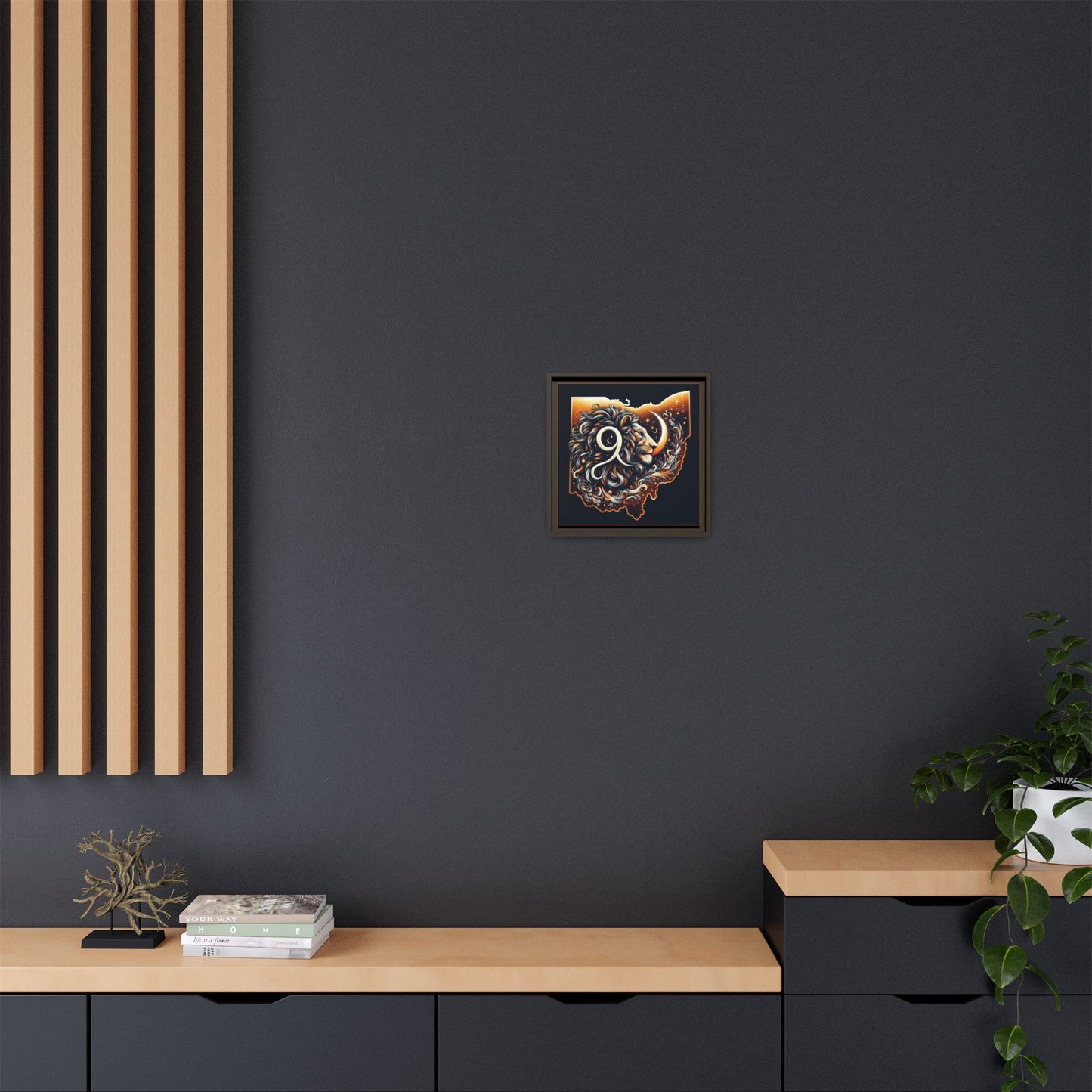 Ohio Leo Zodiac Print Matte Canvas, Framed (Multi-color)