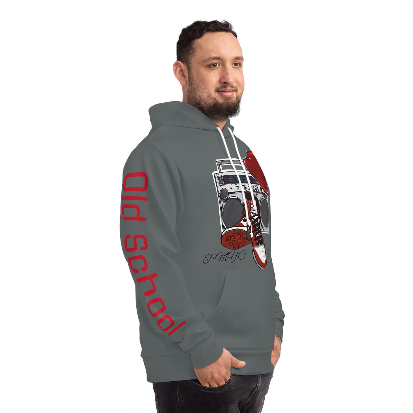 Old School PMYC - Grey Fashion Hoodie (AOP)