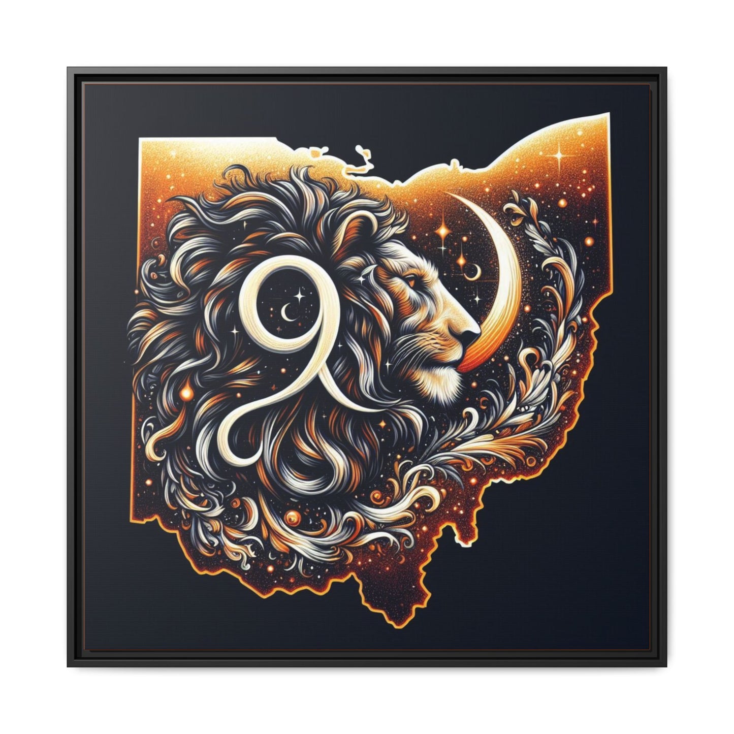 Ohio Leo Zodiac Print Matte Canvas, Framed (Multi-color)
