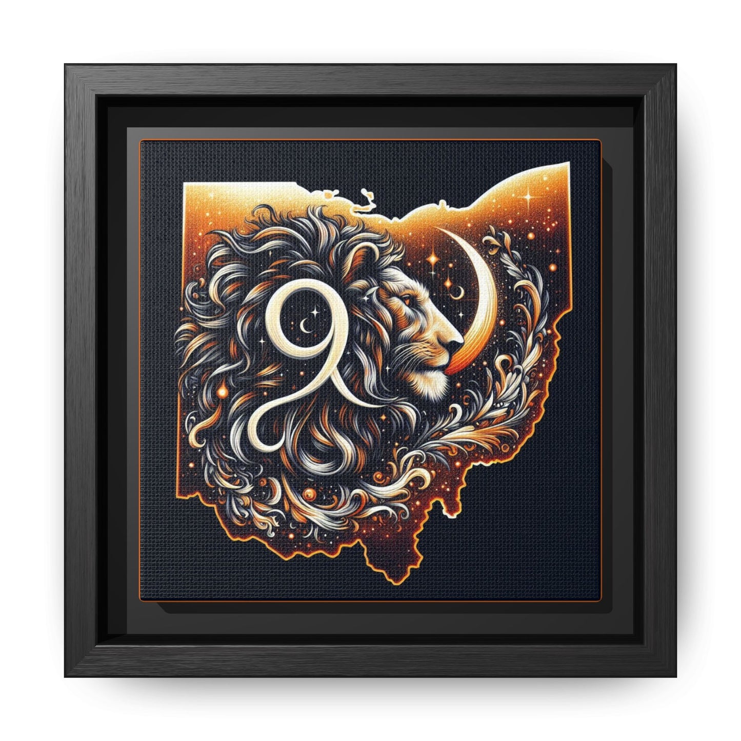 Ohio Leo Zodiac Print Matte Canvas, Framed (Multi-color)