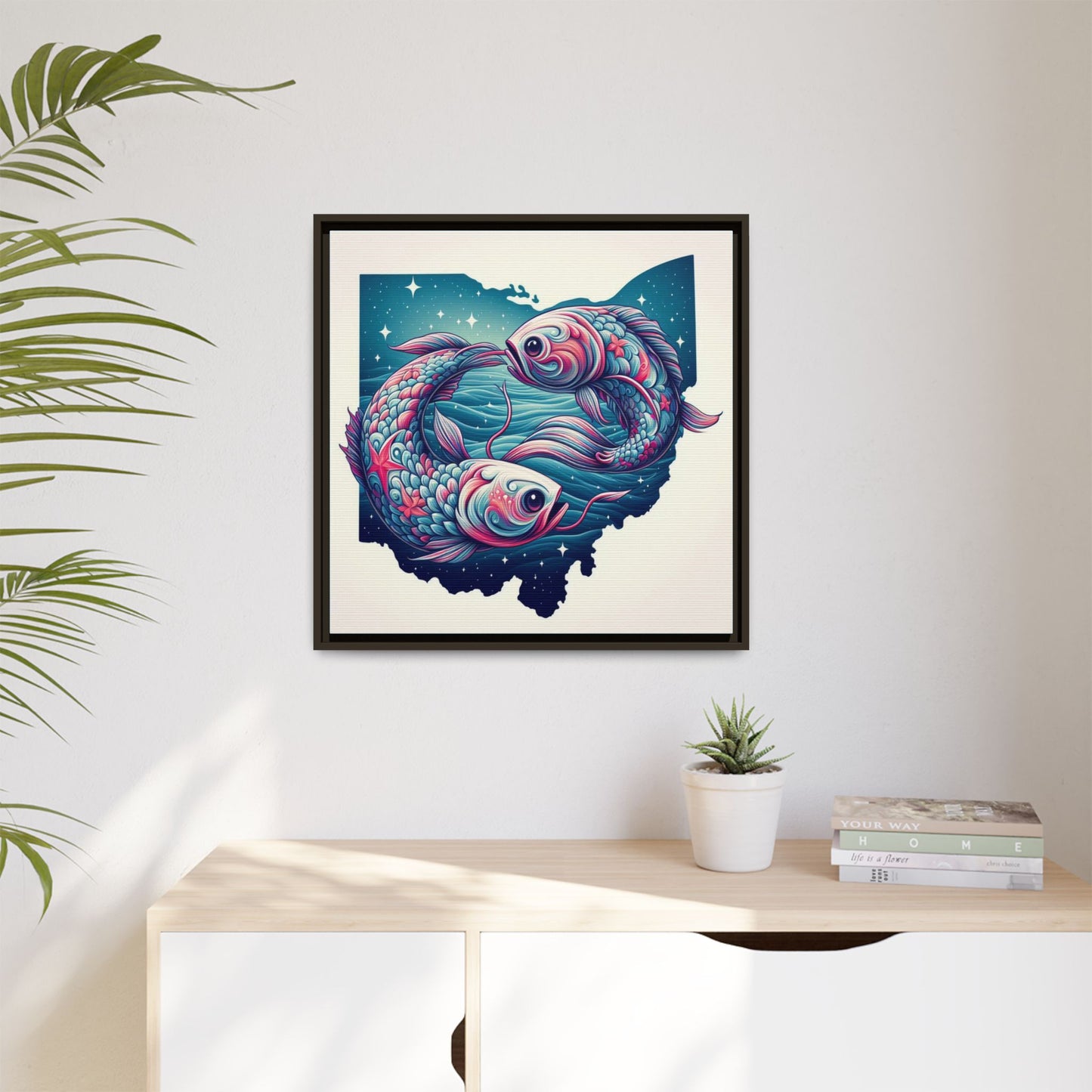 Vibrant Koi Fish Canvas Print - Framed Ohio Art