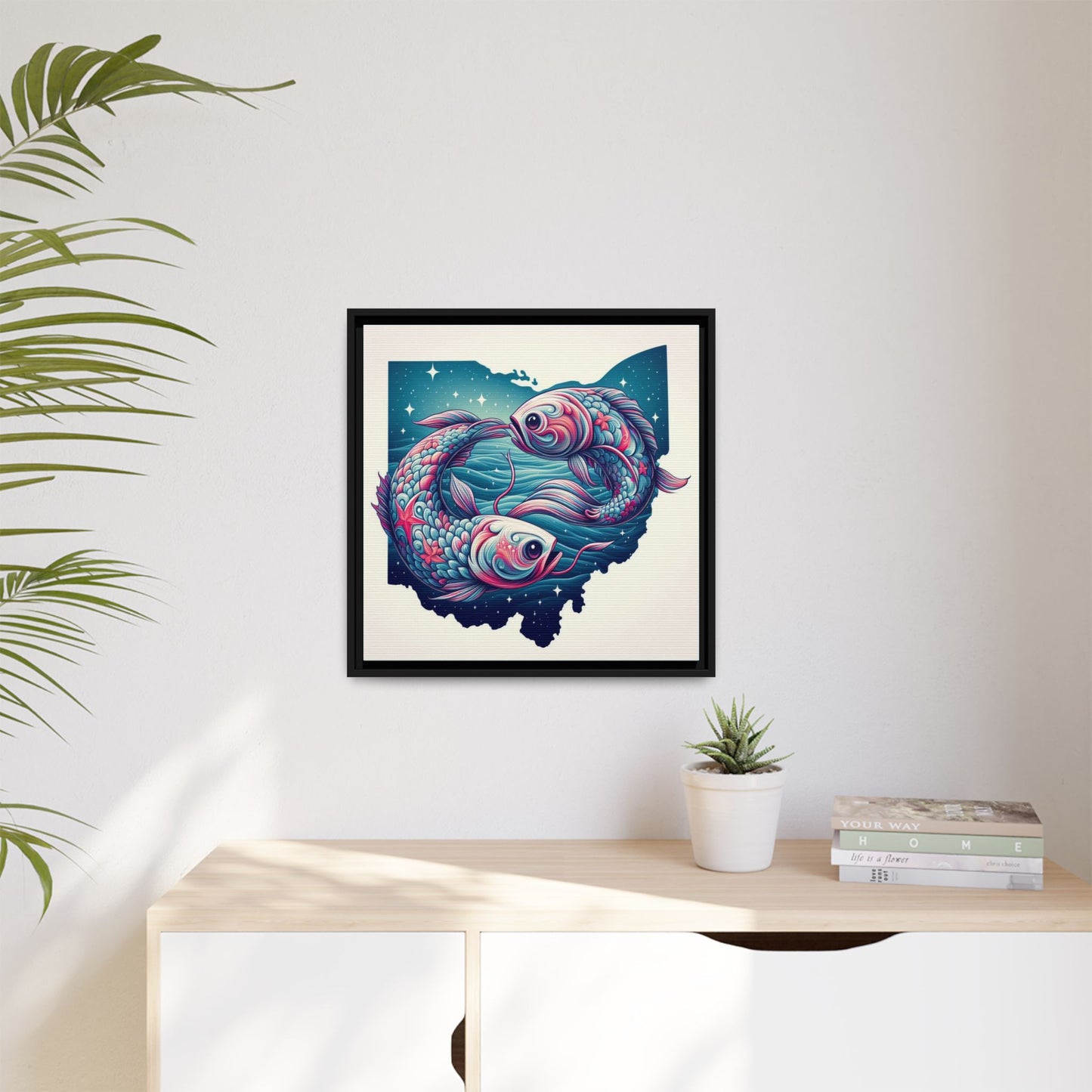 Vibrant Koi Fish Canvas Print - Framed Ohio Art
