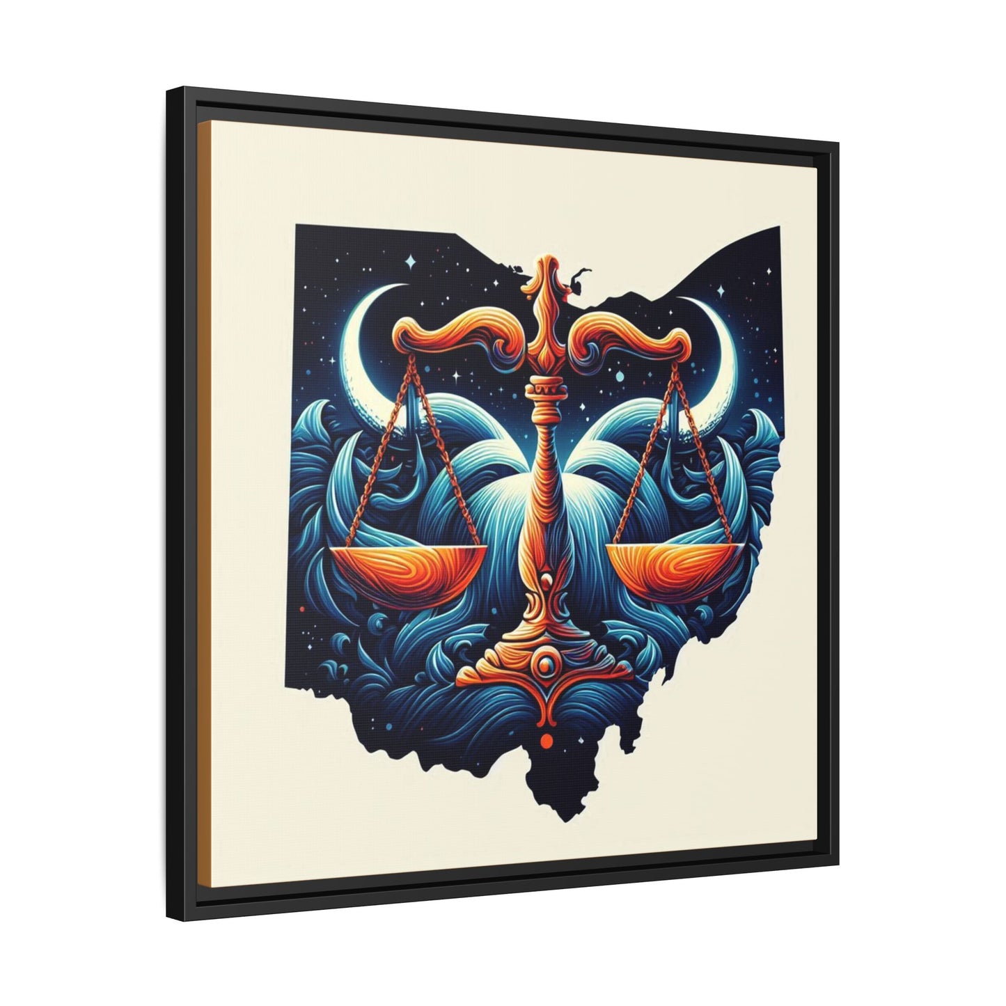 Framed Ohio Balance Artwork - Multi-Color Matte Canvas