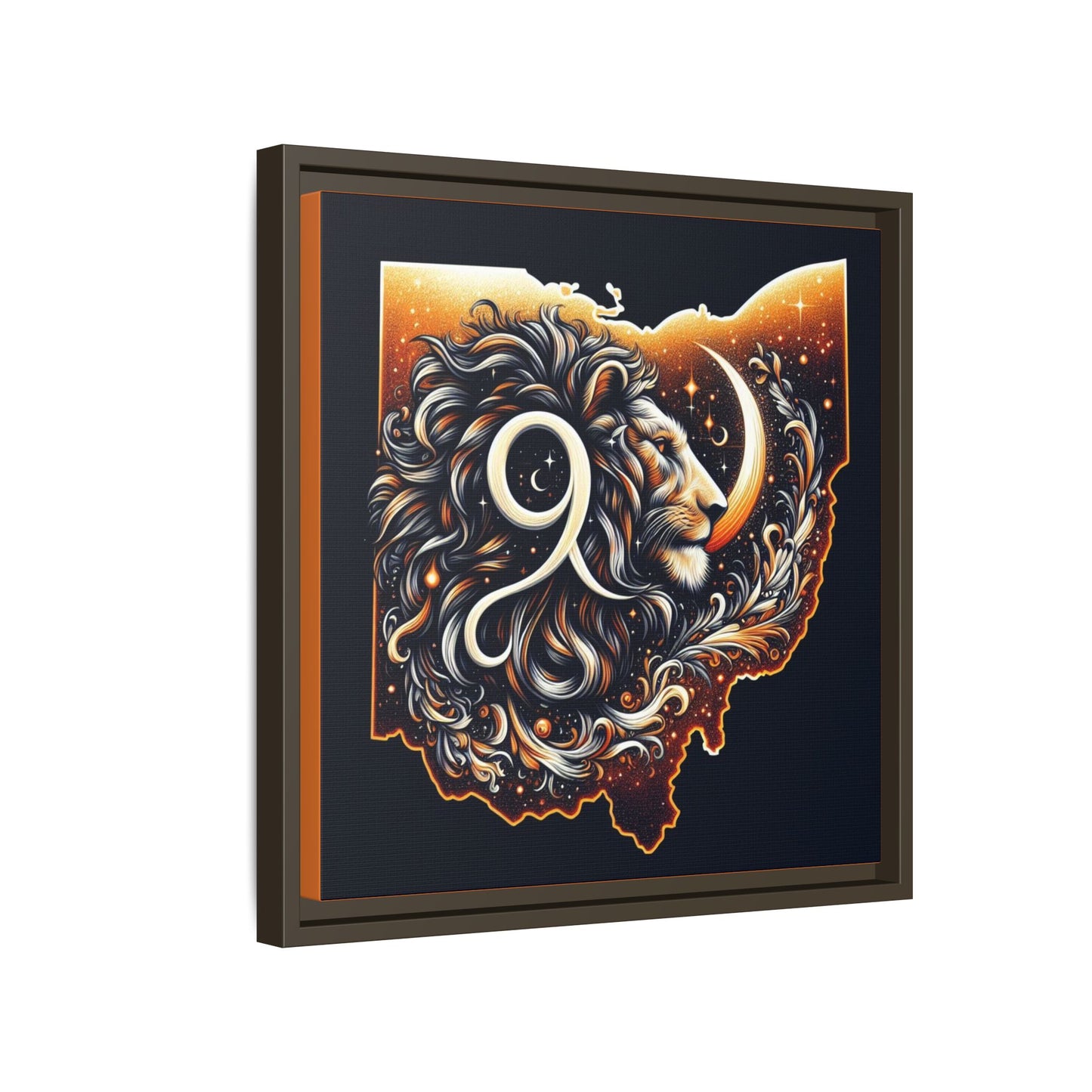 Ohio Leo Zodiac Print Matte Canvas, Framed (Multi-color)