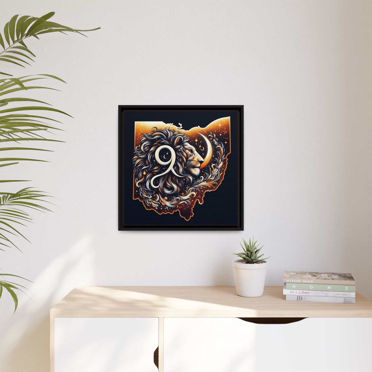 Ohio Leo Zodiac Print Matte Canvas, Framed (Multi-color)