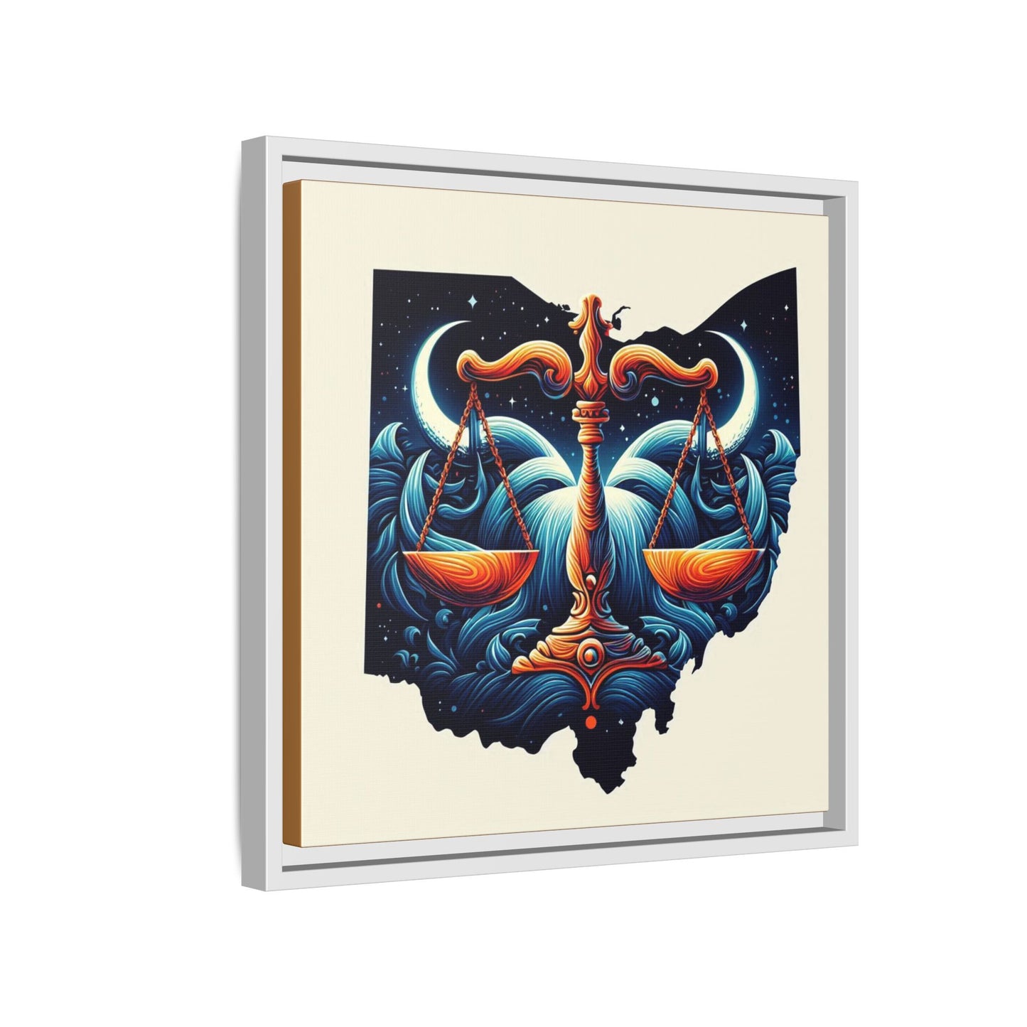 Framed Ohio Balance Artwork - Multi-Color Matte Canvas