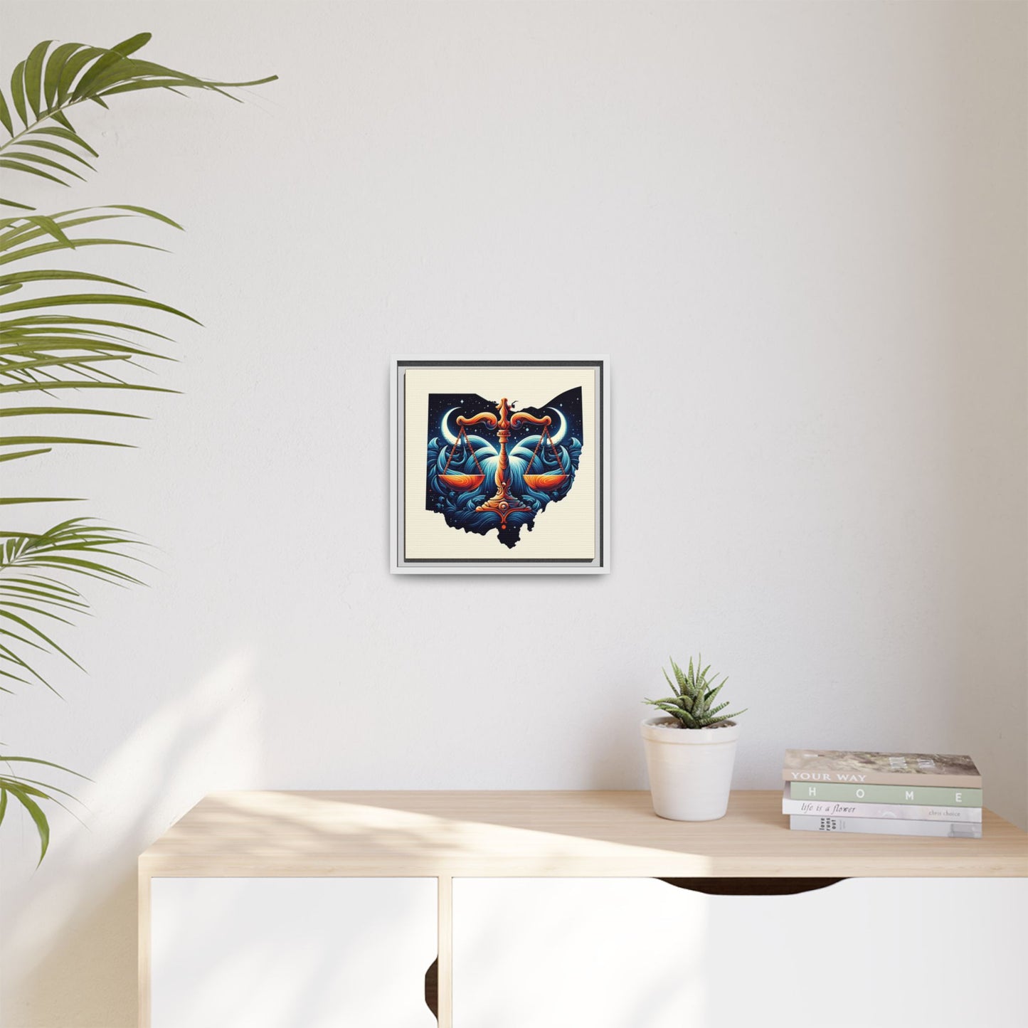 Framed Ohio Balance Artwork - Multi-Color Matte Canvas