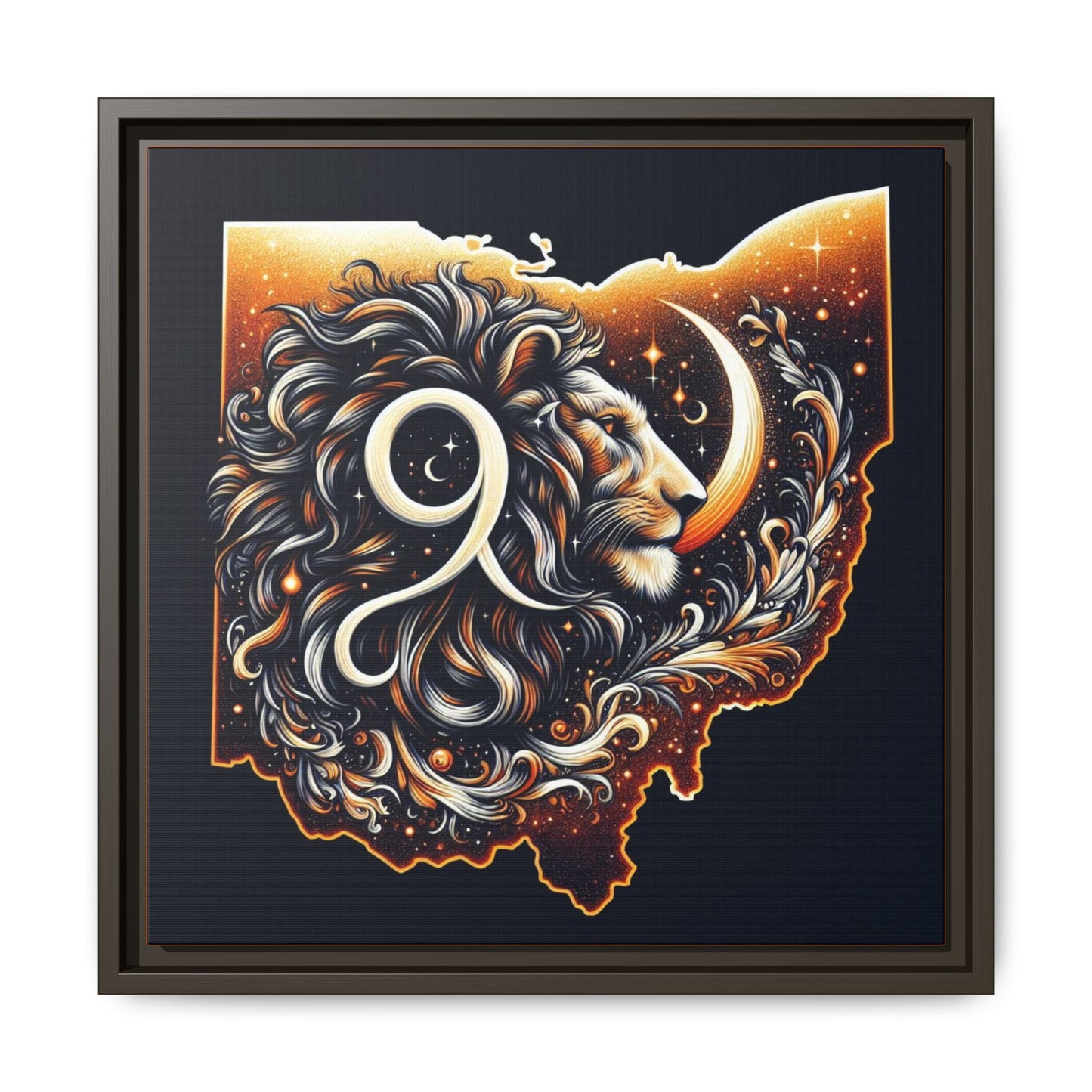 Ohio Leo Zodiac Print Matte Canvas, Framed (Multi-color)