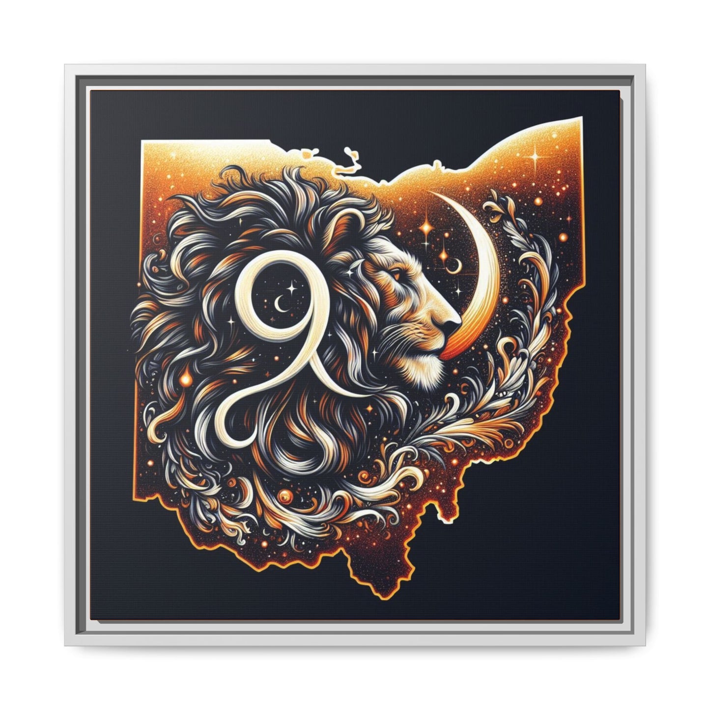 Ohio Leo Zodiac Print Matte Canvas, Framed (Multi-color)