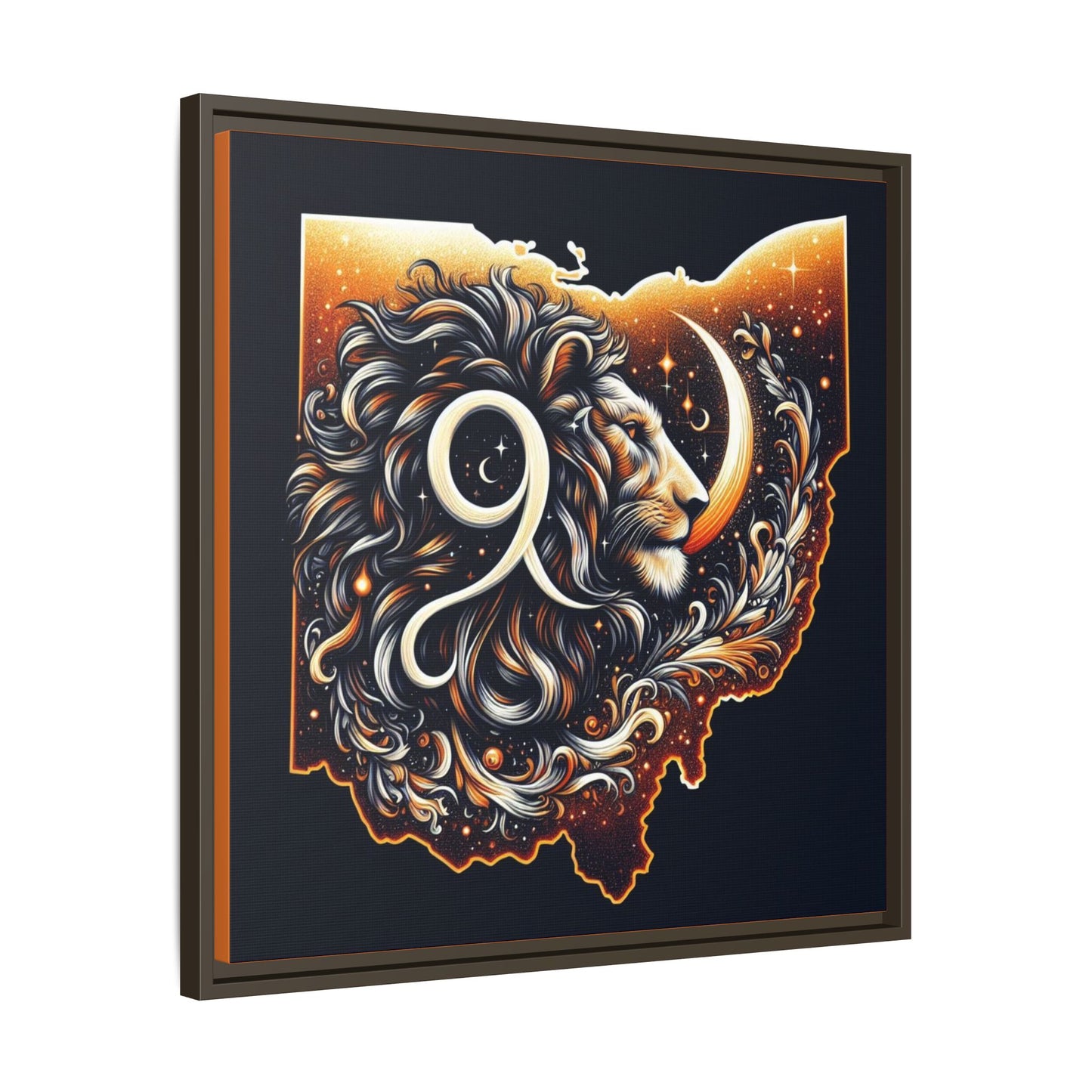 Ohio Leo Zodiac Print Matte Canvas, Framed (Multi-color)