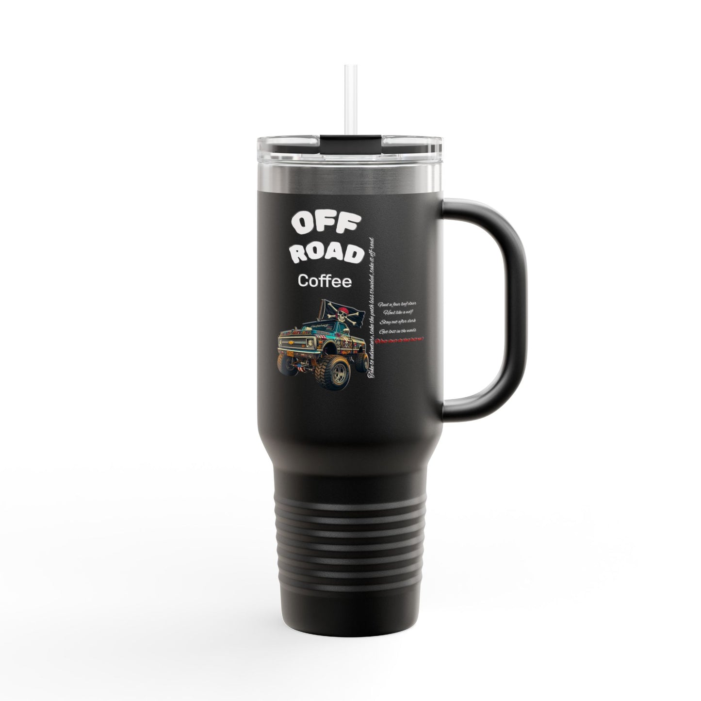 I Love Truckin Off Road Insulated Travel Mug - 40oz Mug for Adventure Lovers, Road Trip Coffee Cup, Outdoor Camping Drinkware, Perfect Gift for Him