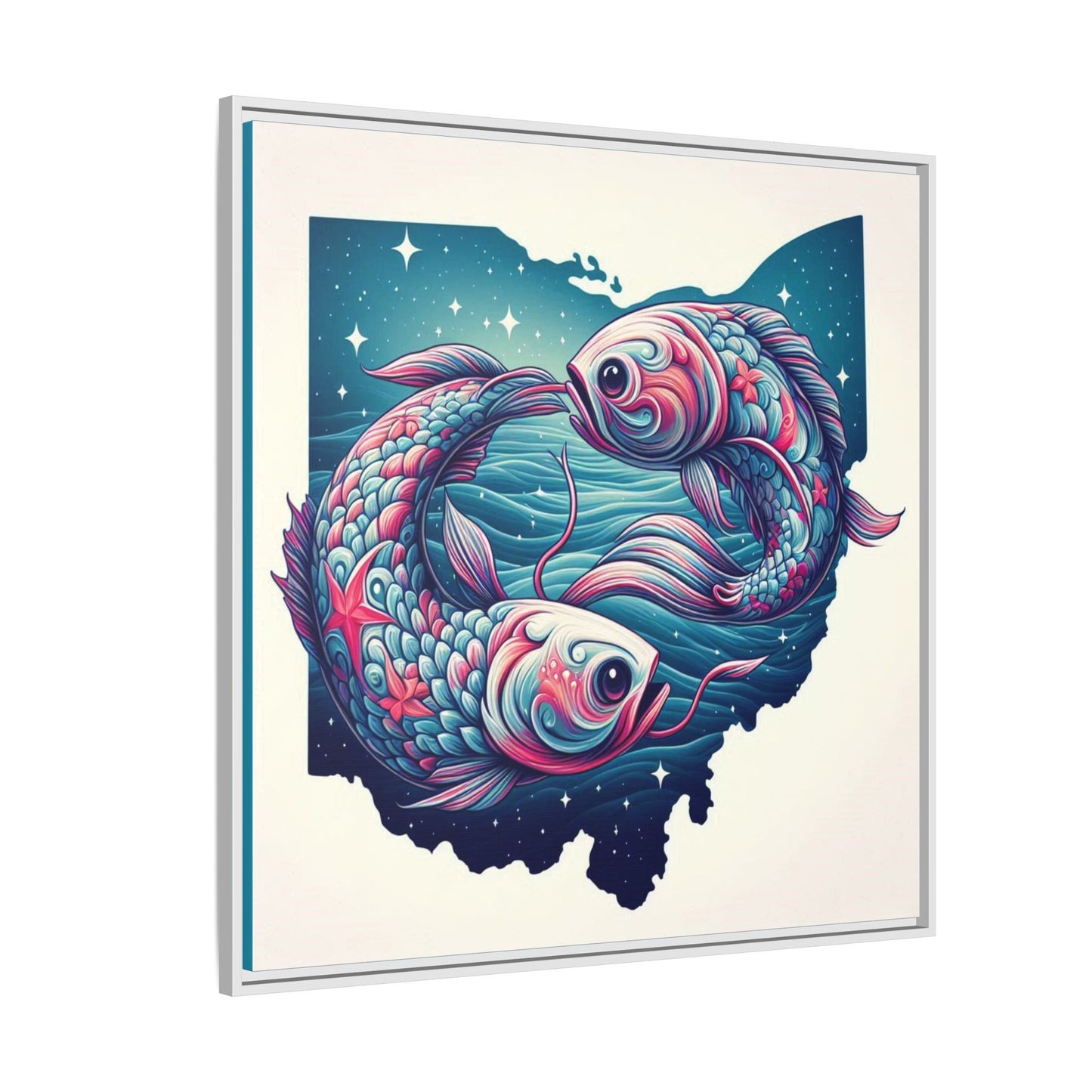 Vibrant Koi Fish Canvas Print - Framed Ohio Art