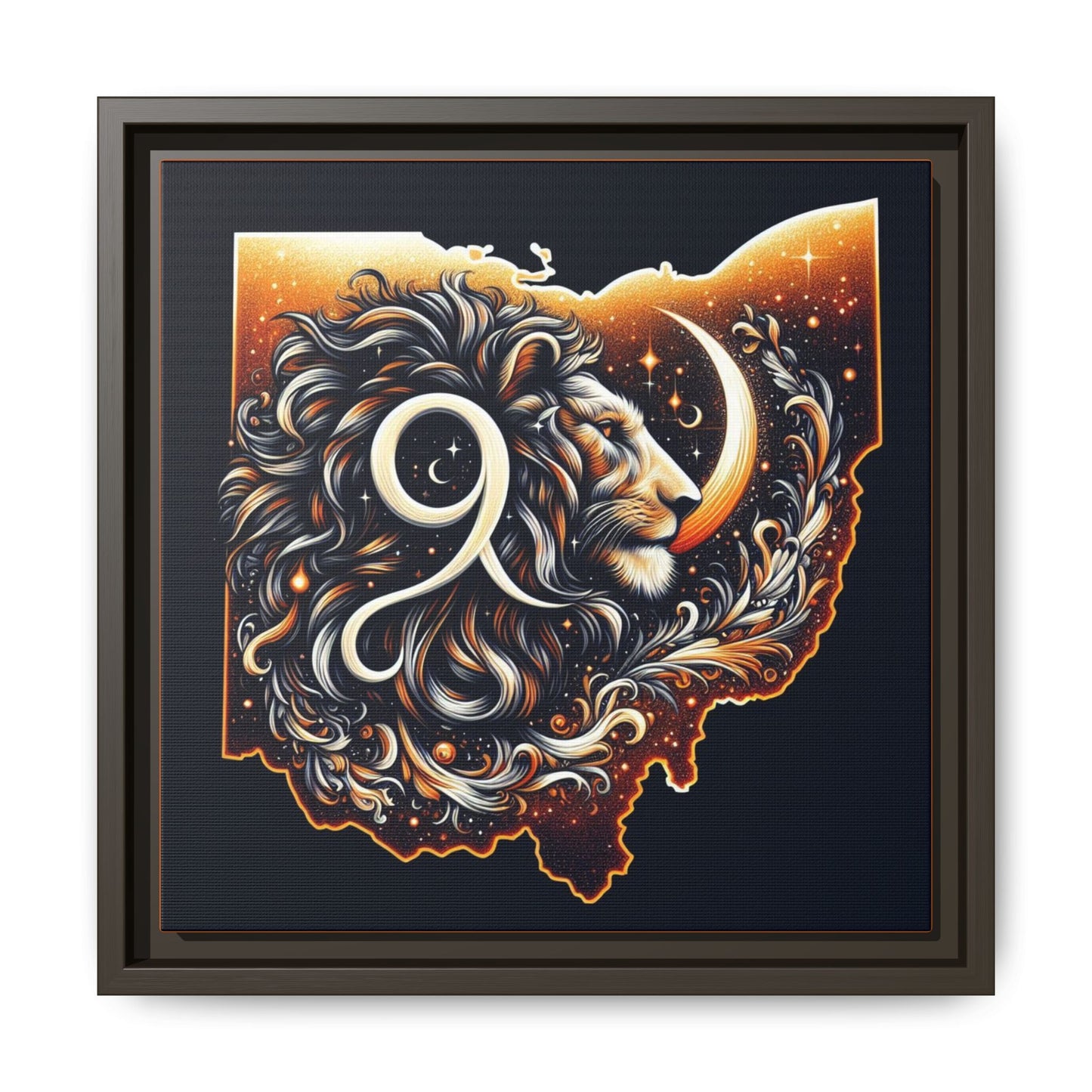 Ohio Leo Zodiac Print Matte Canvas, Framed (Multi-color)