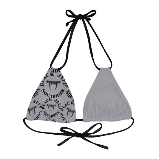 Black Jeep Squadron Strappy Triangle Bikini Top (AOP)