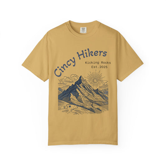 Cinci Hikers T-Shirt - Kicking Rocks Est. 2025 VerKi3 | Unisex Garment-Dyed Tee for Outdoor Enthusiasts