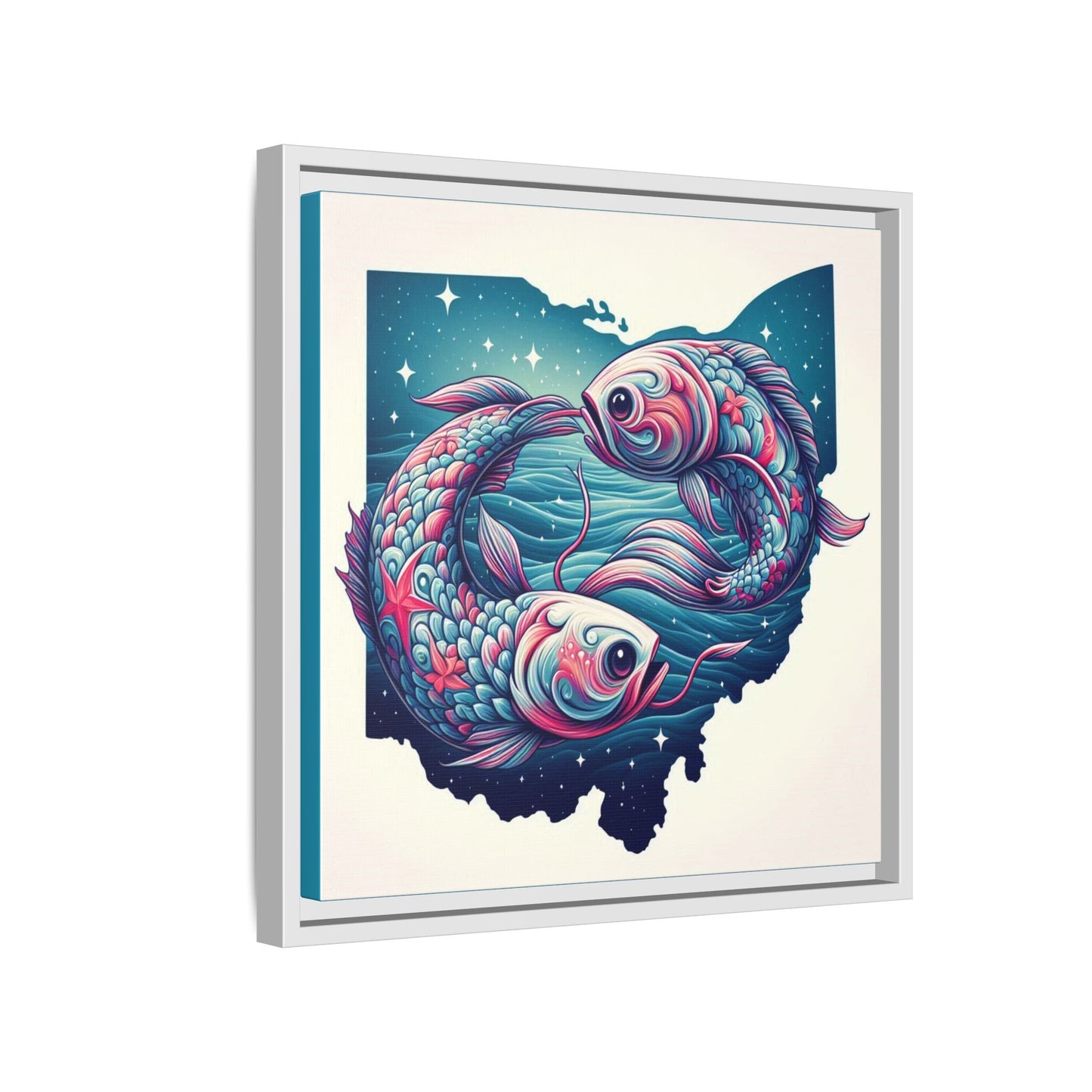 Vibrant Koi Fish Canvas Print - Framed Ohio Art