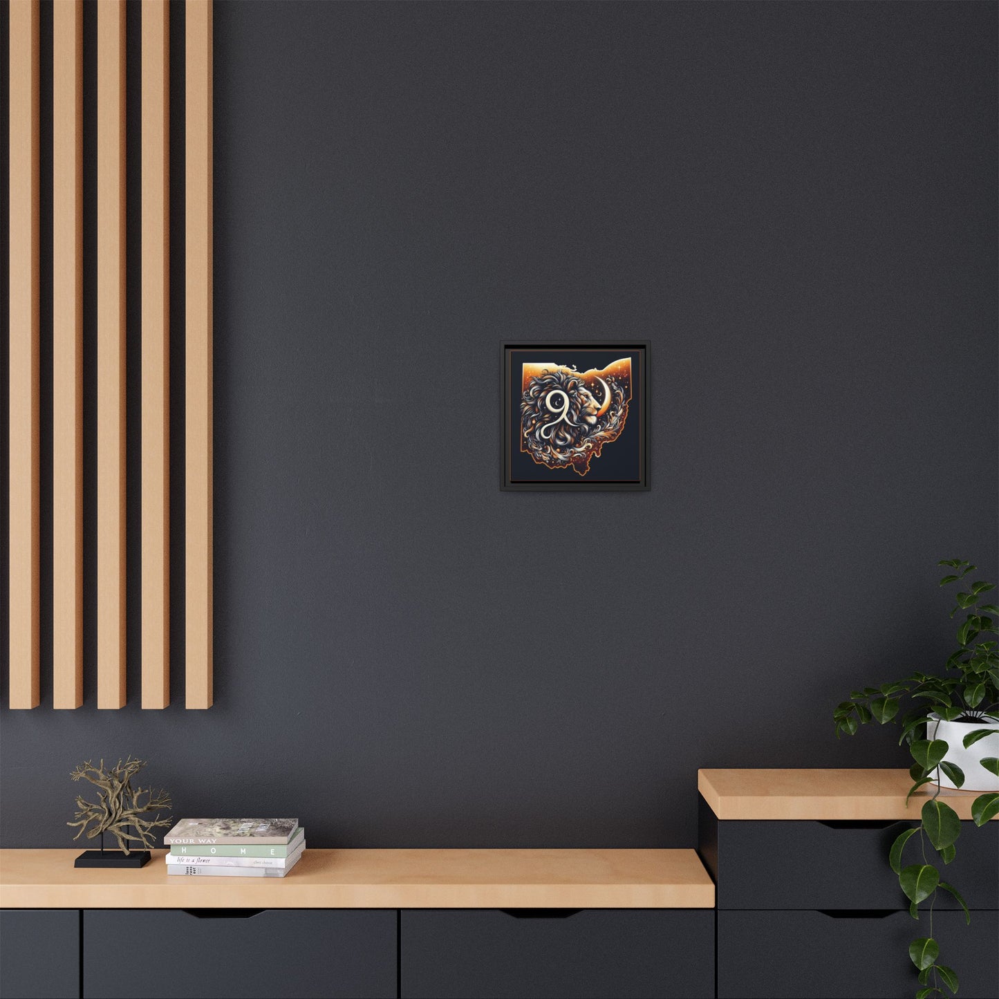 Ohio Leo Zodiac Print Matte Canvas, Framed (Multi-color)