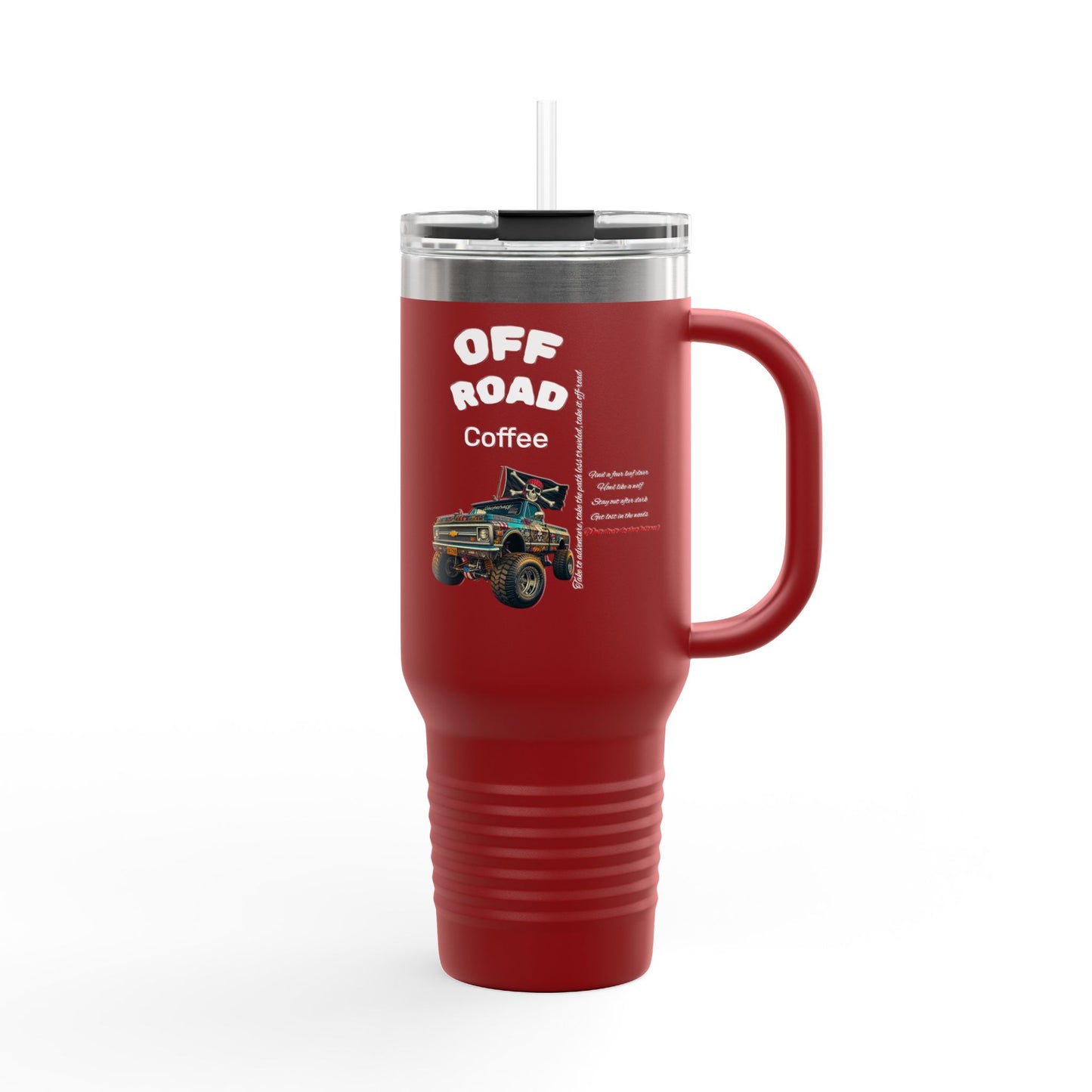 I Love Truckin Off Road Insulated Travel Mug - 40oz Mug for Adventure Lovers, Road Trip Coffee Cup, Outdoor Camping Drinkware, Perfect Gift for Him