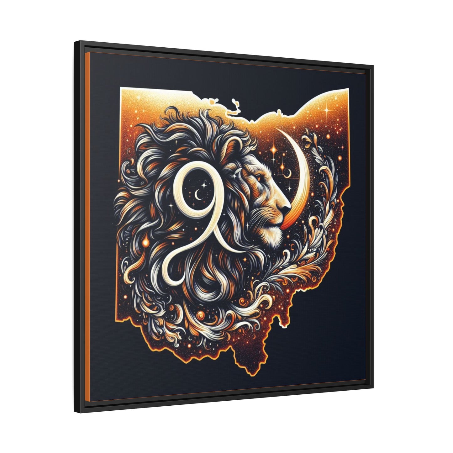 Ohio Leo Zodiac Print Matte Canvas, Framed (Multi-color)