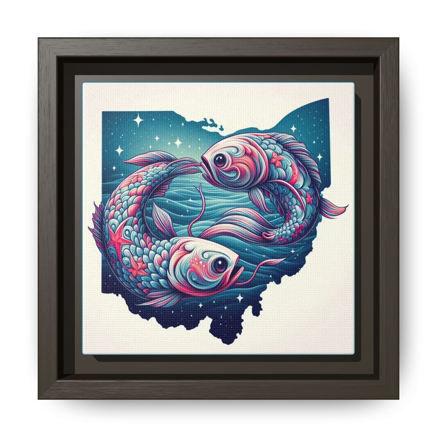 Vibrant Koi Fish Canvas Print - Framed Ohio Art