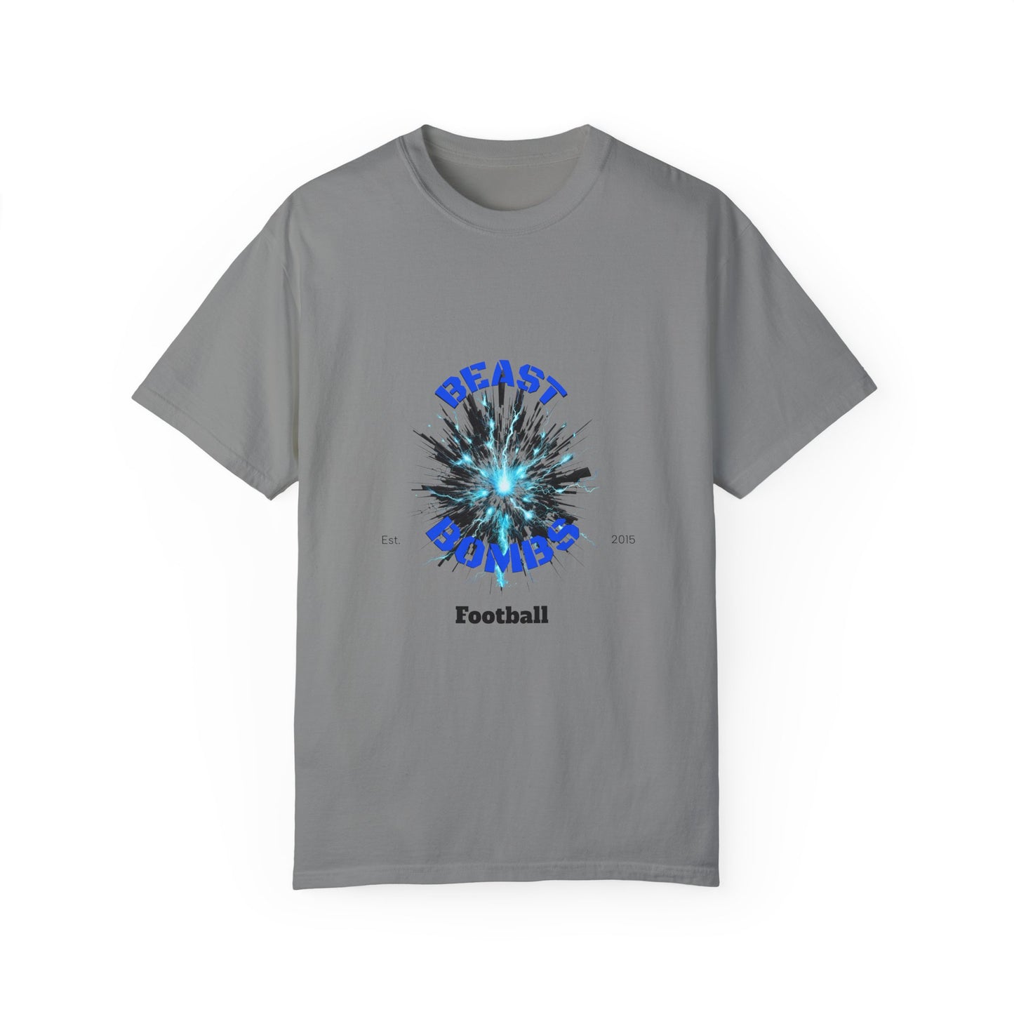 Beast Bombs Unisex Garment-Dyed Football T-Shirt – Bold Graphic Tee for Sports Fans