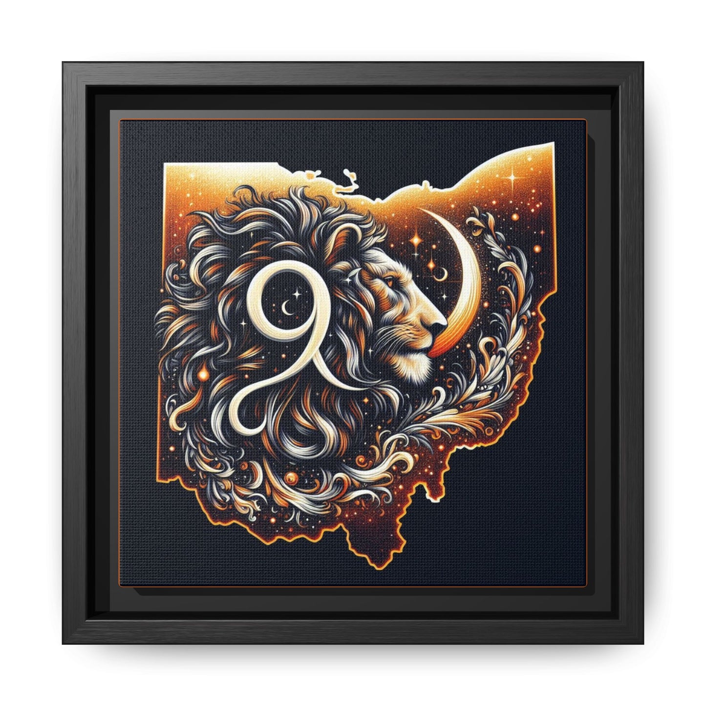 Ohio Leo Zodiac Print Matte Canvas, Framed (Multi-color)
