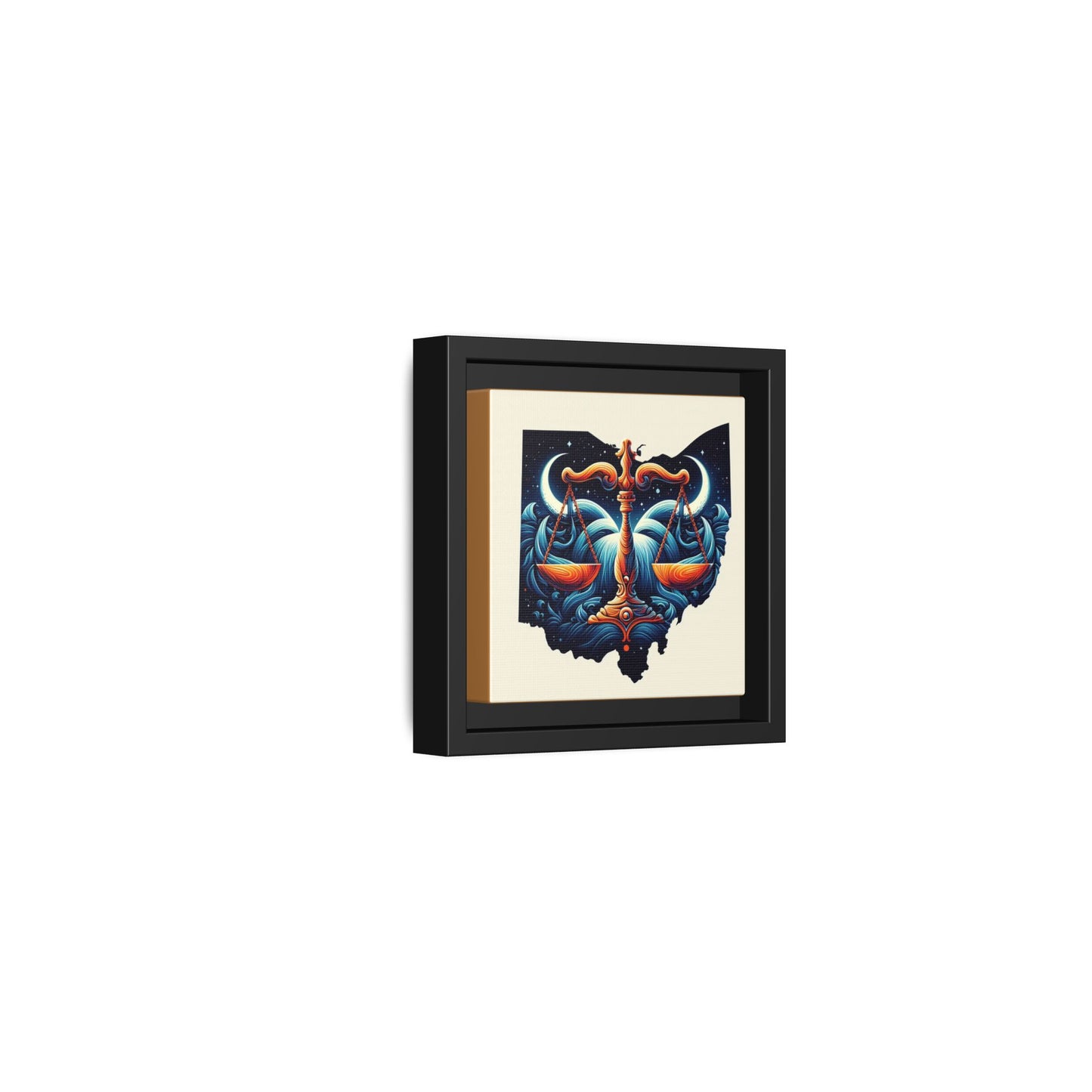 Framed Ohio Balance Artwork - Multi-Color Matte Canvas