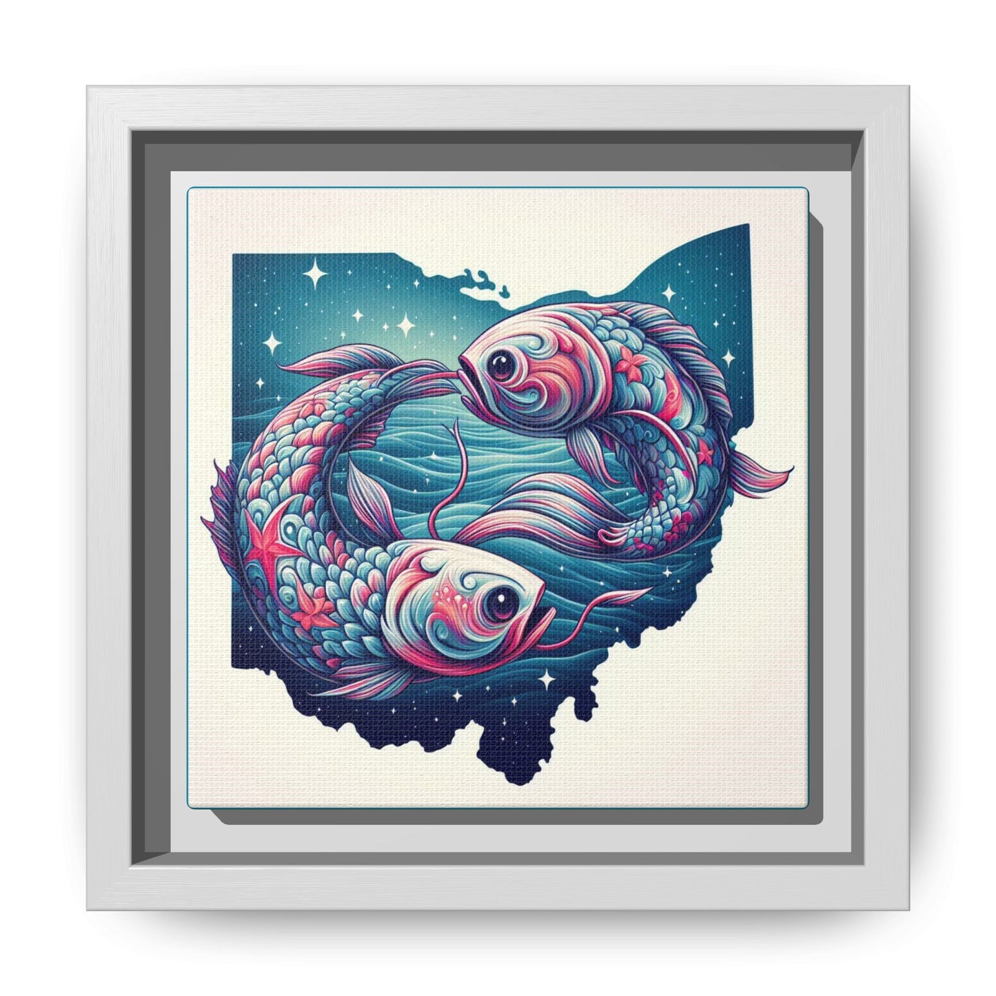 Vibrant Koi Fish Canvas Print - Framed Ohio Art
