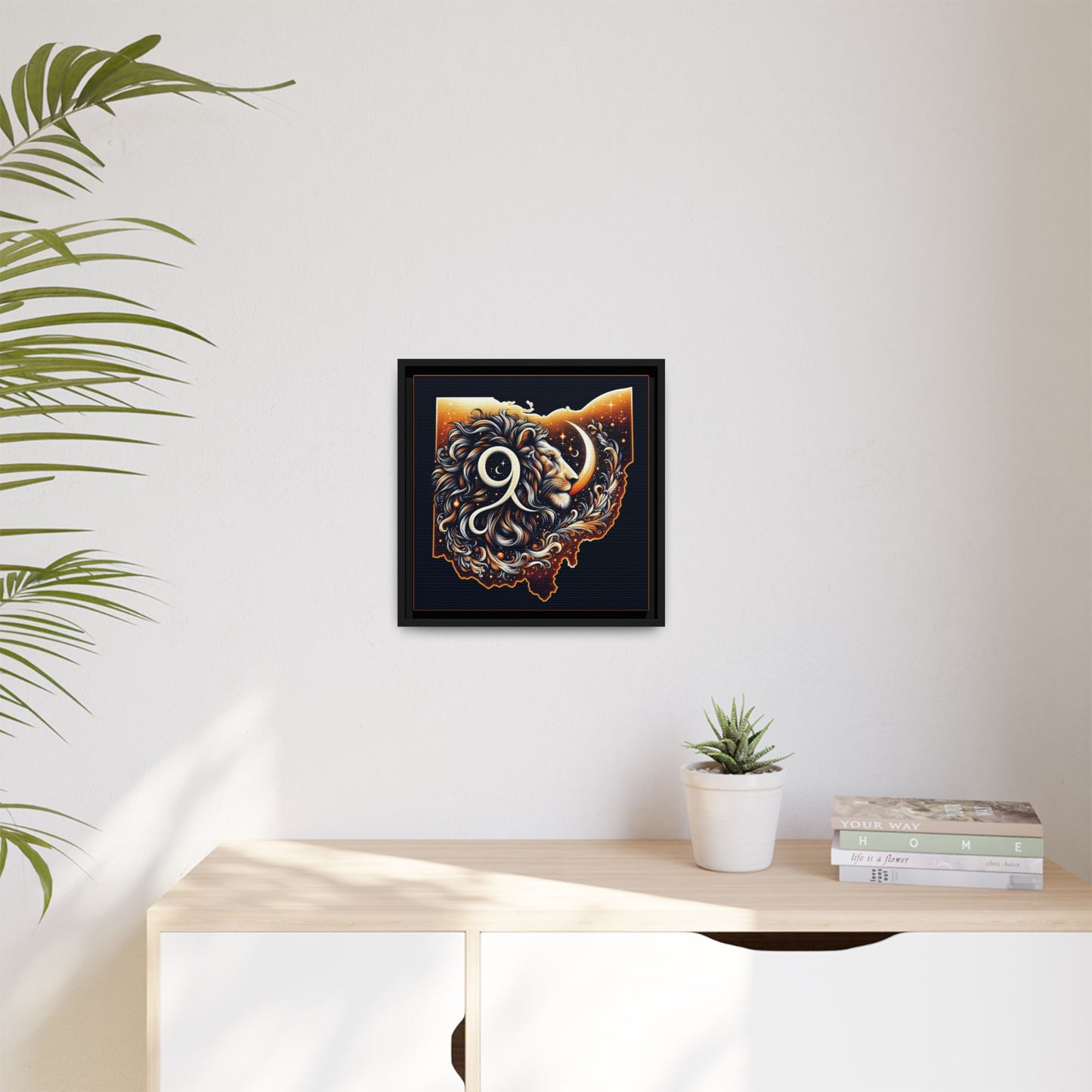 Ohio Leo Zodiac Print Matte Canvas, Framed (Multi-color)