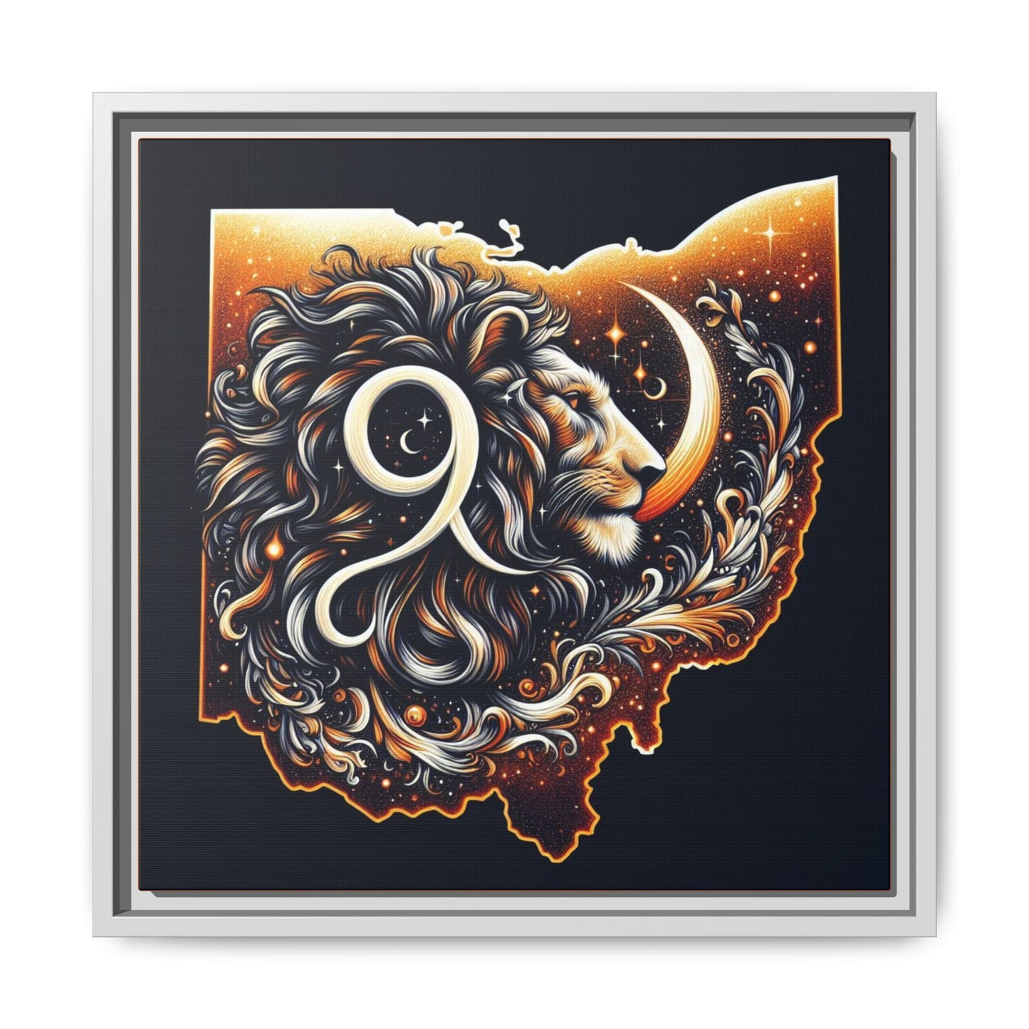 Ohio Leo Zodiac Print Matte Canvas, Framed (Multi-color)