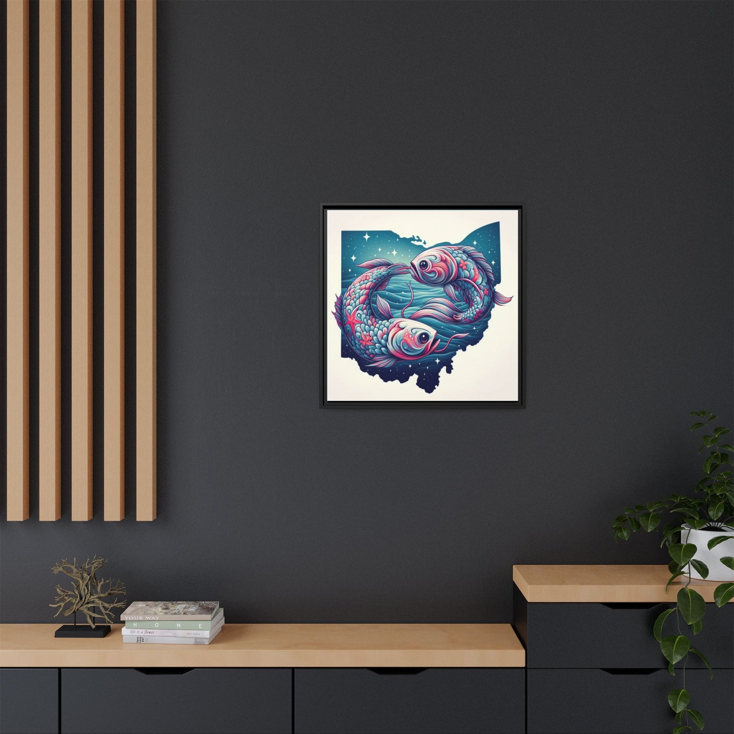 Vibrant Koi Fish Canvas Print - Framed Ohio Art