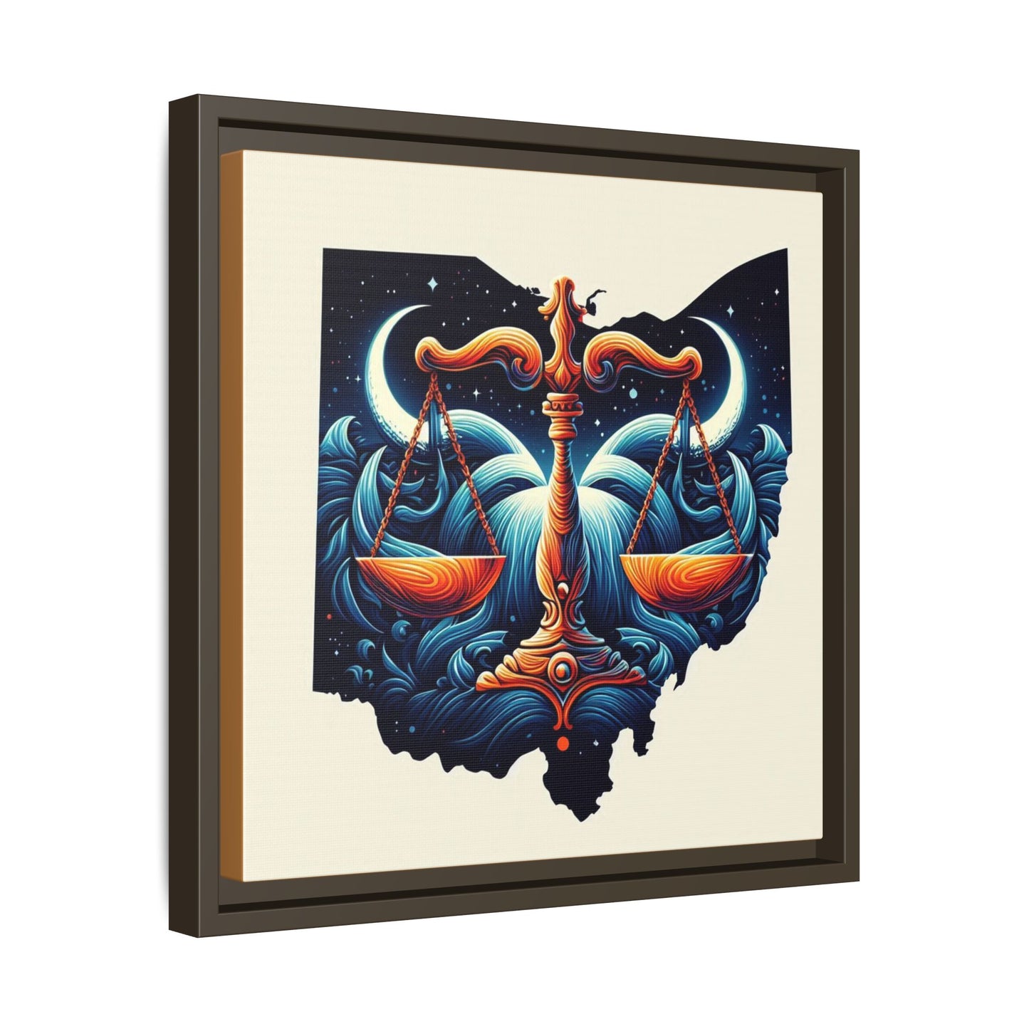 Framed Ohio Balance Artwork - Multi-Color Matte Canvas