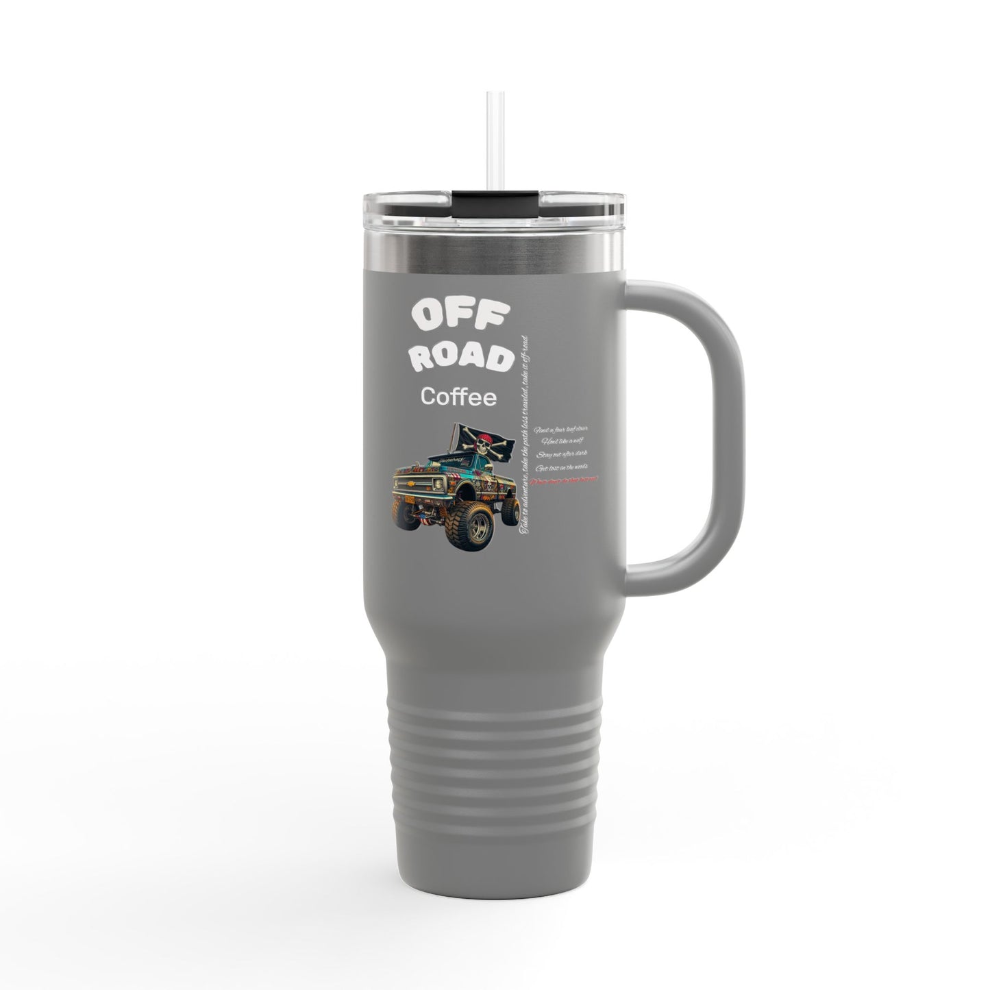 I Love Truckin Off Road Insulated Travel Mug - 40oz Mug for Adventure Lovers, Road Trip Coffee Cup, Outdoor Camping Drinkware, Perfect Gift for Him
