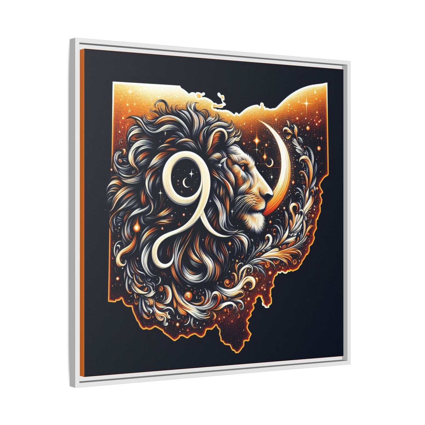 Ohio Leo Zodiac Print Matte Canvas, Framed (Multi-color)