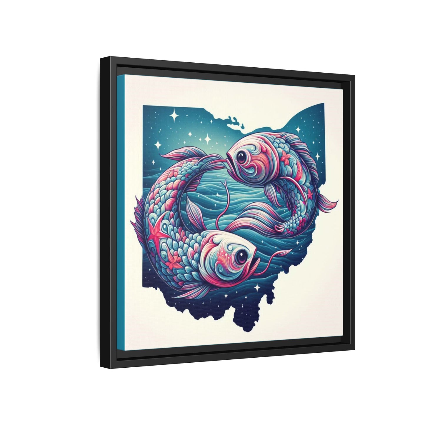 Vibrant Koi Fish Canvas Print - Framed Ohio Art