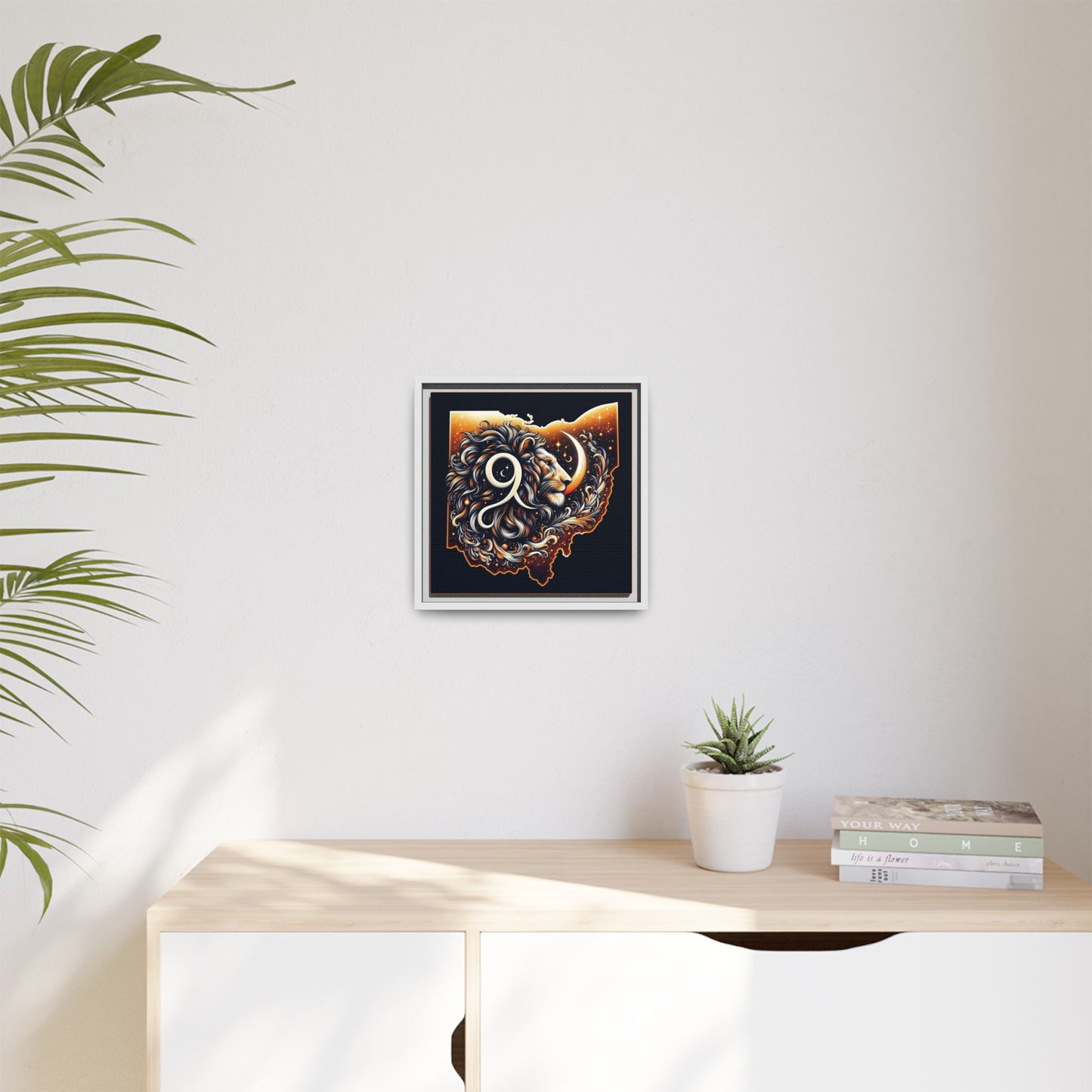 Ohio Leo Zodiac Print Matte Canvas, Framed (Multi-color)