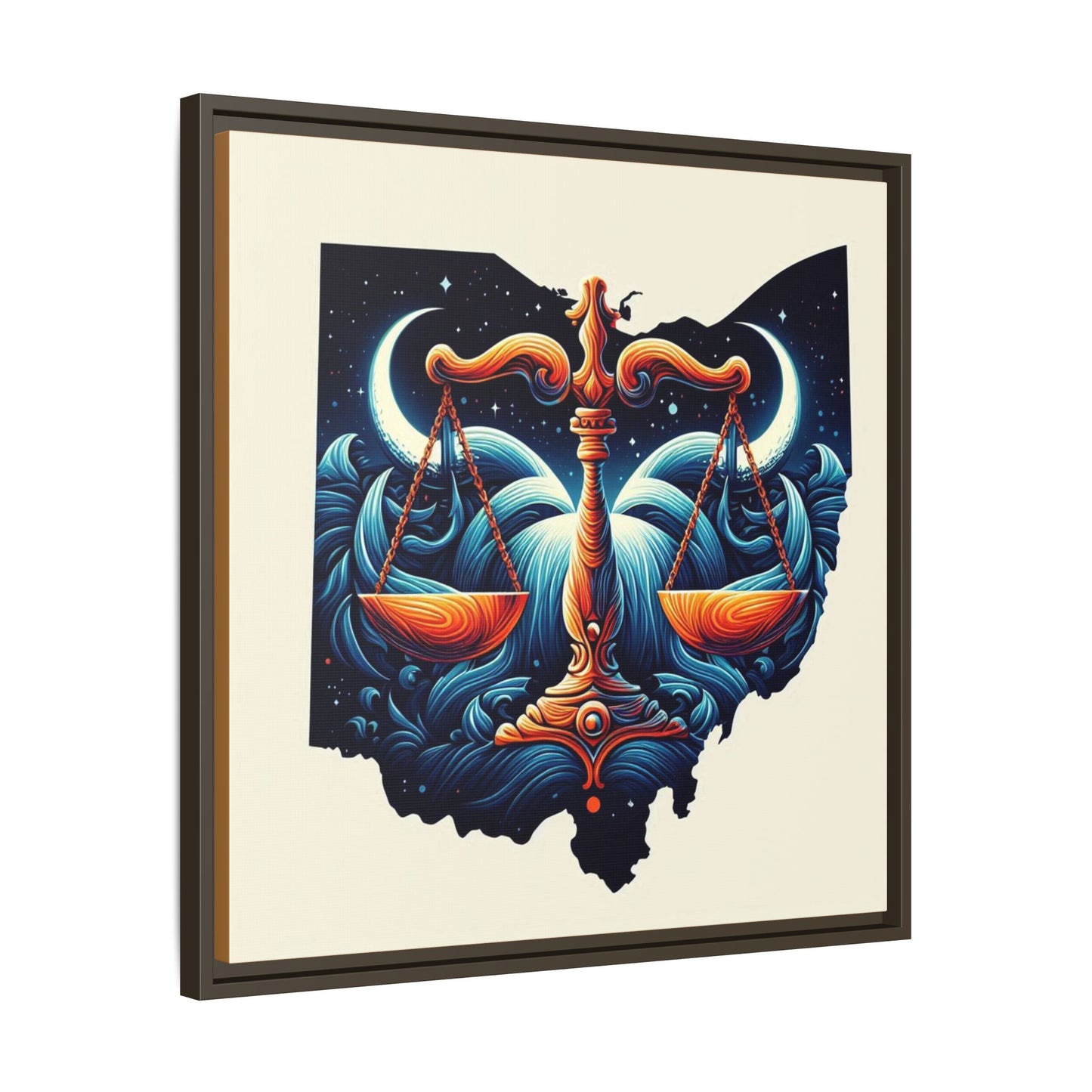 Framed Ohio Balance Artwork - Multi-Color Matte Canvas