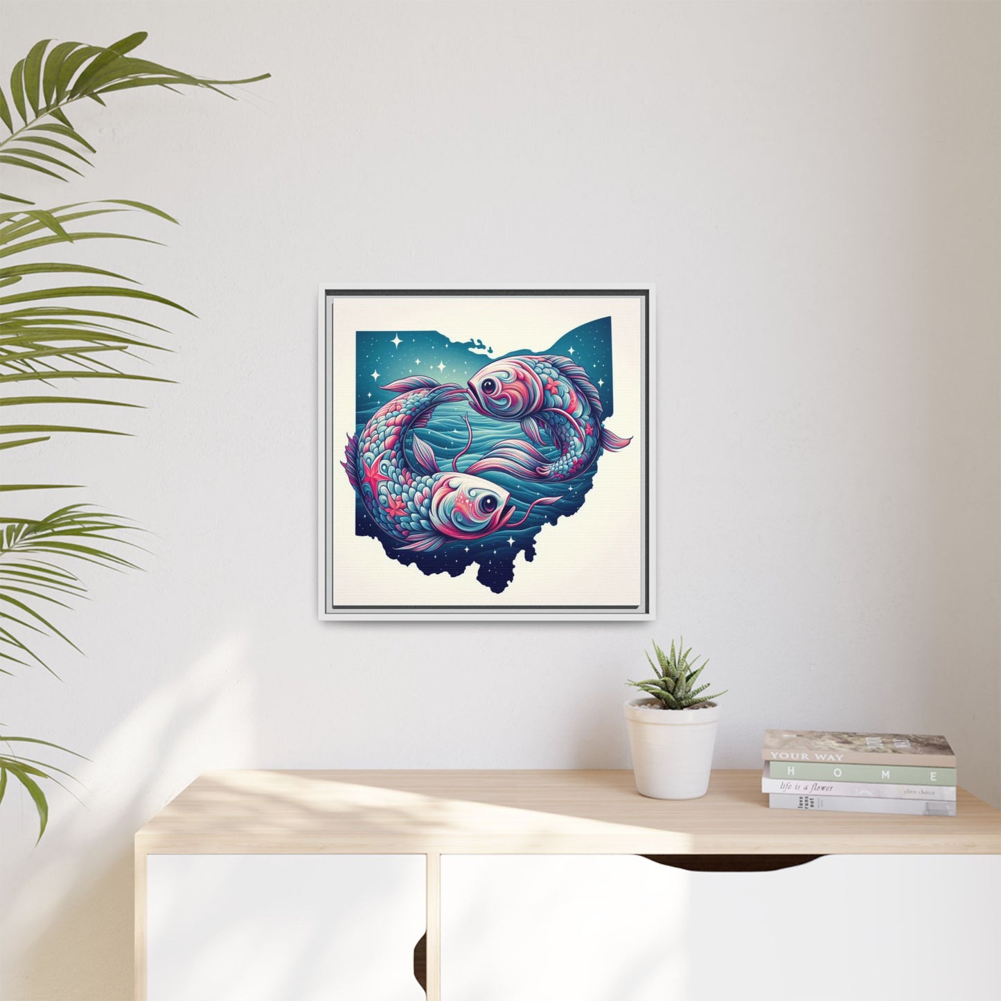 Vibrant Koi Fish Canvas Print - Framed Ohio Art