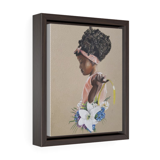 "Flower Girl" Vertical Framed Premium Gallery Wrap Canvas