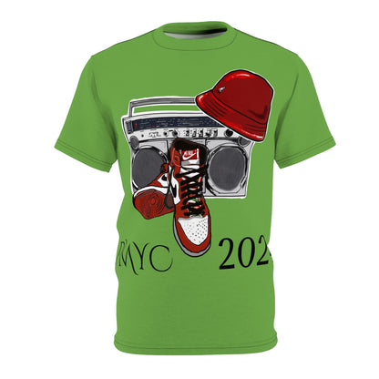 PMYC Old School Green Unisex Cut & Sew Tee (AOP)