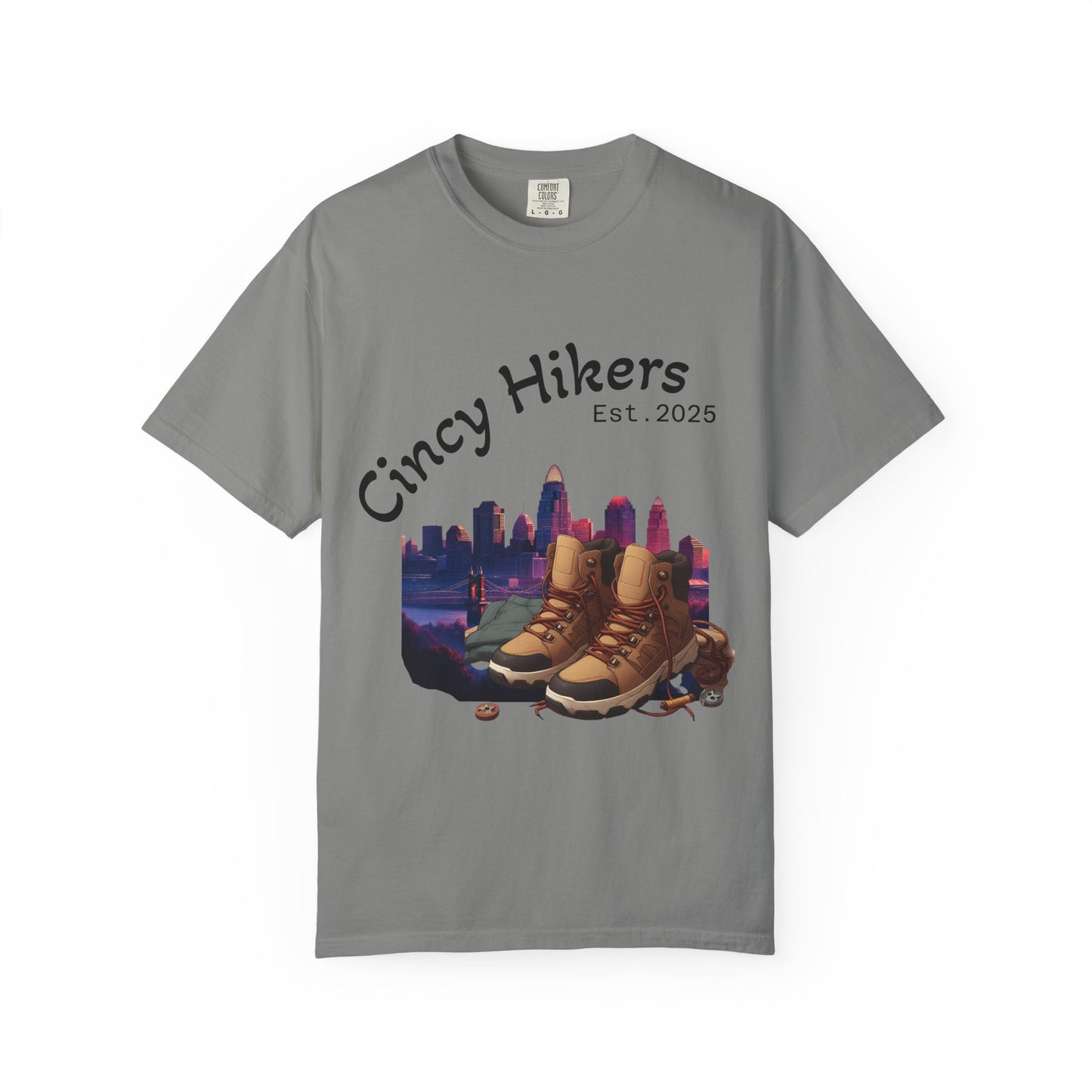 Cincy Hikers T-Shirt - Kicking Rocks Est. 2025 | Unisex Garment-Dyed Tee for Outdoor Enthusiasts